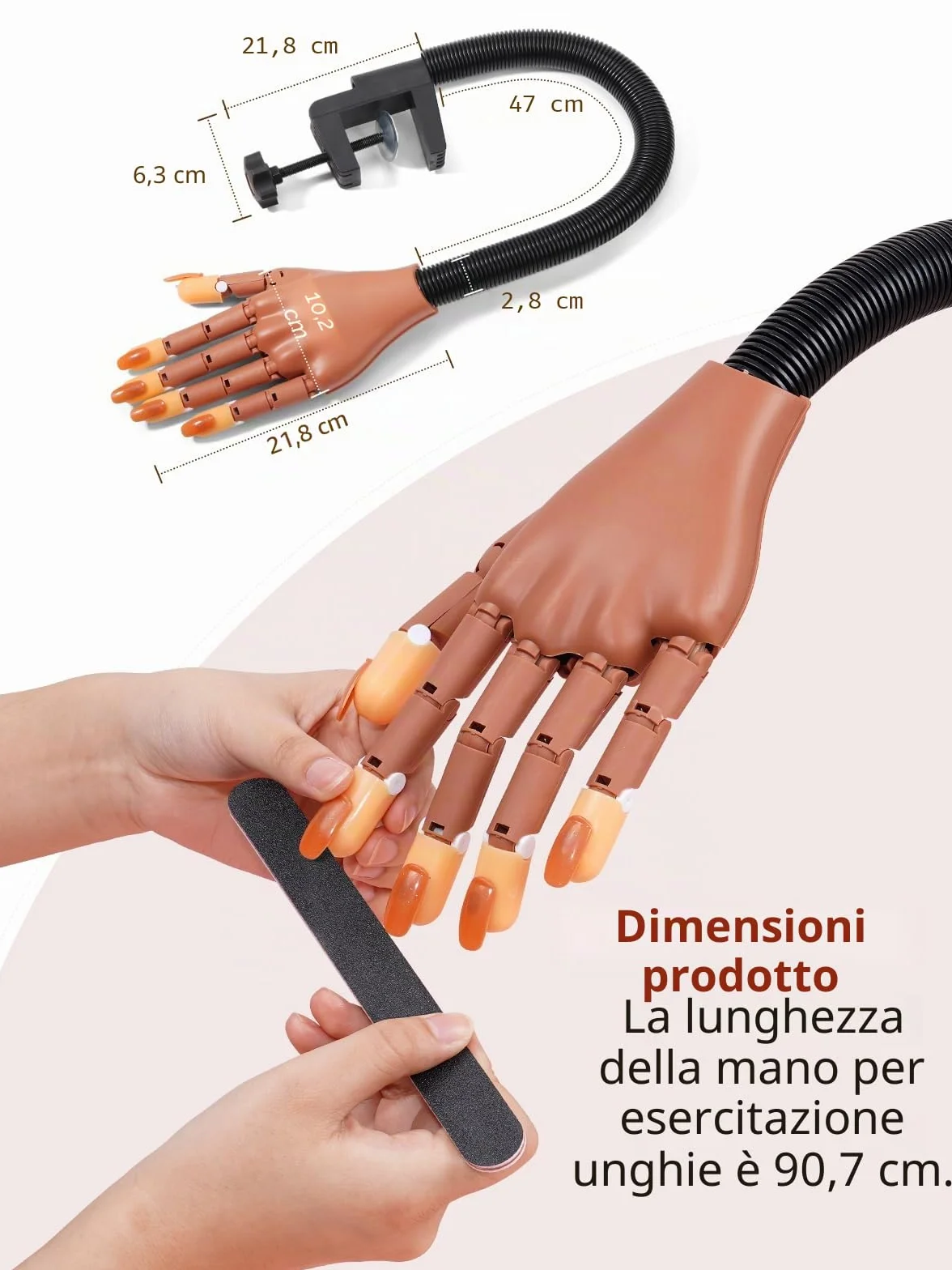 Mano Finta per Ricostruzione Unghie: Flessibile Ricostruzione Unghie con 300 Pezzi Tips per Principianti - Rimovibile per Salone Casa Manicure