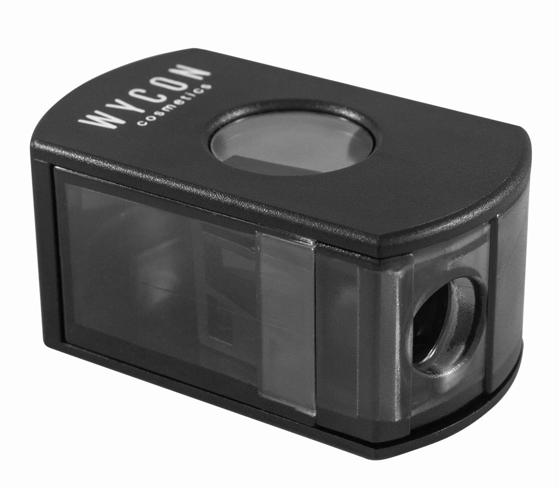 WYCON cosmetics TEMPERINO SHARPENER - Temperino Matita Occhi Professionale, Temperamatite con Serbatoio Trucco Rotante, Temperino Make up Matite Labbra