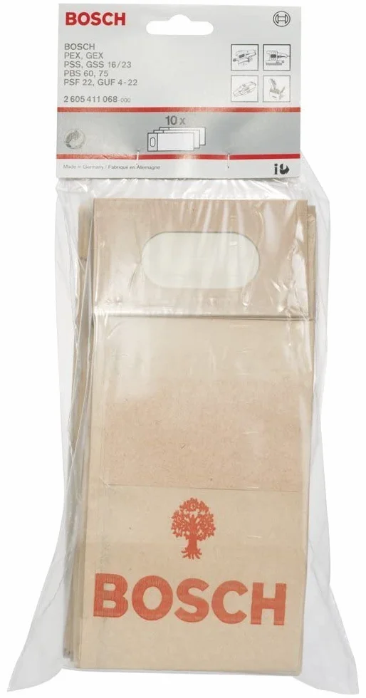 BOSCH Bolsa papel lijadora y fresadora 10 uds