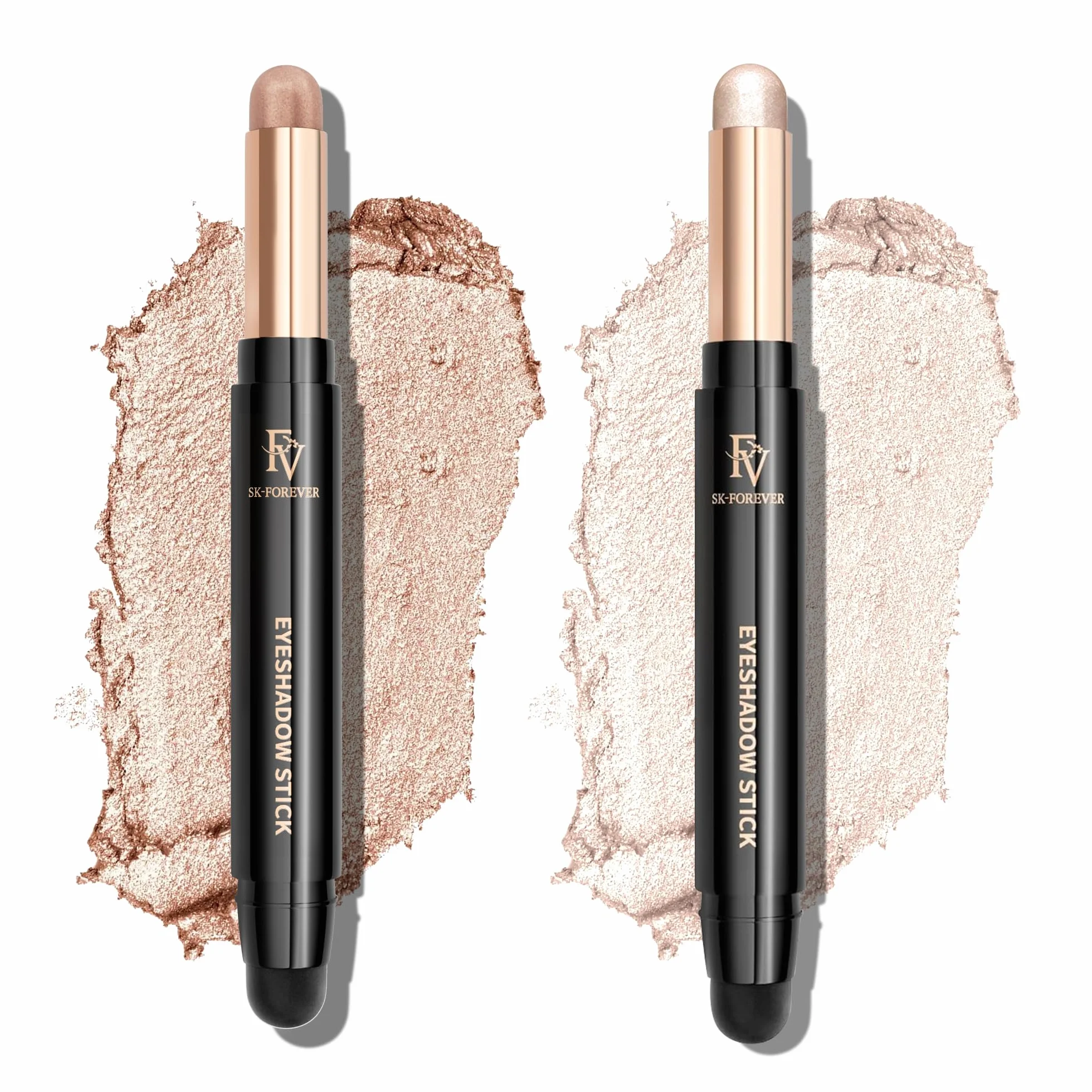 FV Ombretto Crema Duo Pack, Lunga Tenuta Impermeabile, Alta Pigmentazione Ombretto in Crema, Finish Luminoso, Champagne & Pearl Shimmer