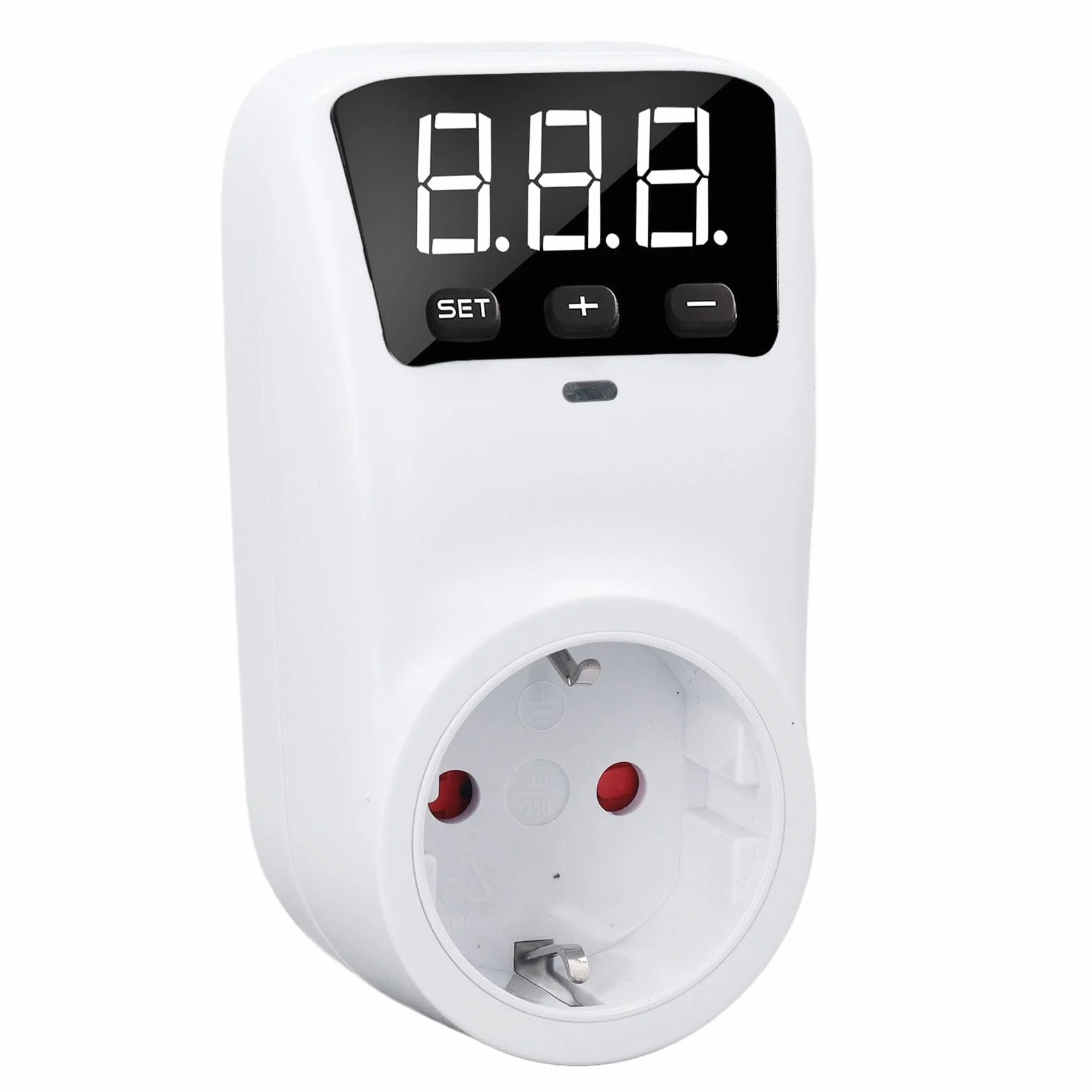 Ejoyous Adattatore di Presa con Protezione Tensione Digitale Display LCD, Regolatore di Tensione Protezione Sovratensione per Frigorifero Condizionatore