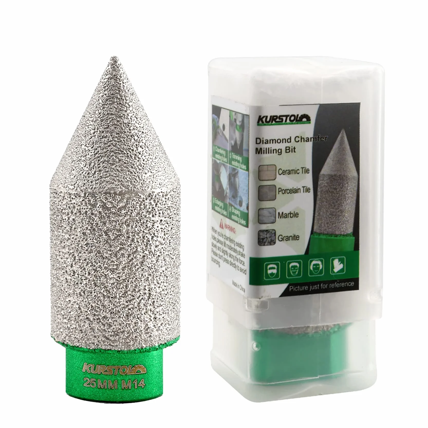 Punta per Trapano Diamantata 0-25mm Fresa M14 per Piastrelle Porcellana Ceramica Granito Marmo