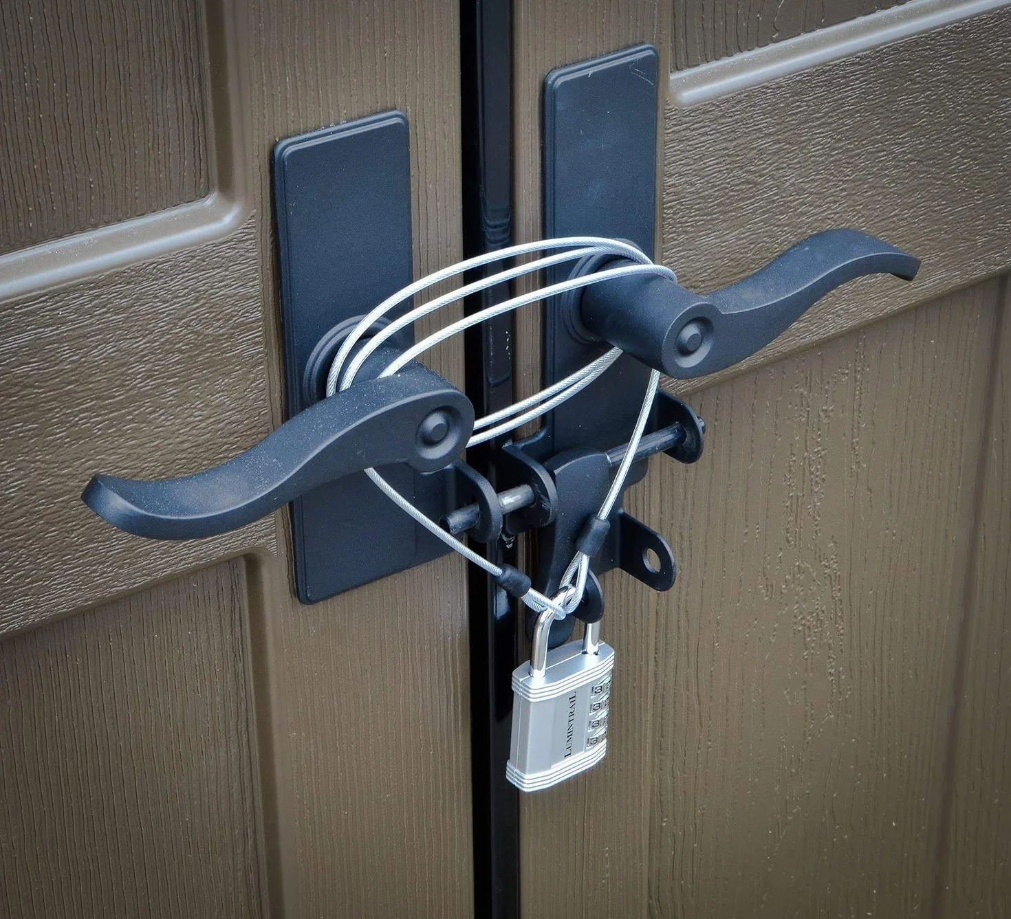Cavo sicurezza bloccaggio flessibile acciaio intrecciato doppio anello toroidale bicicletta rivestito vinile