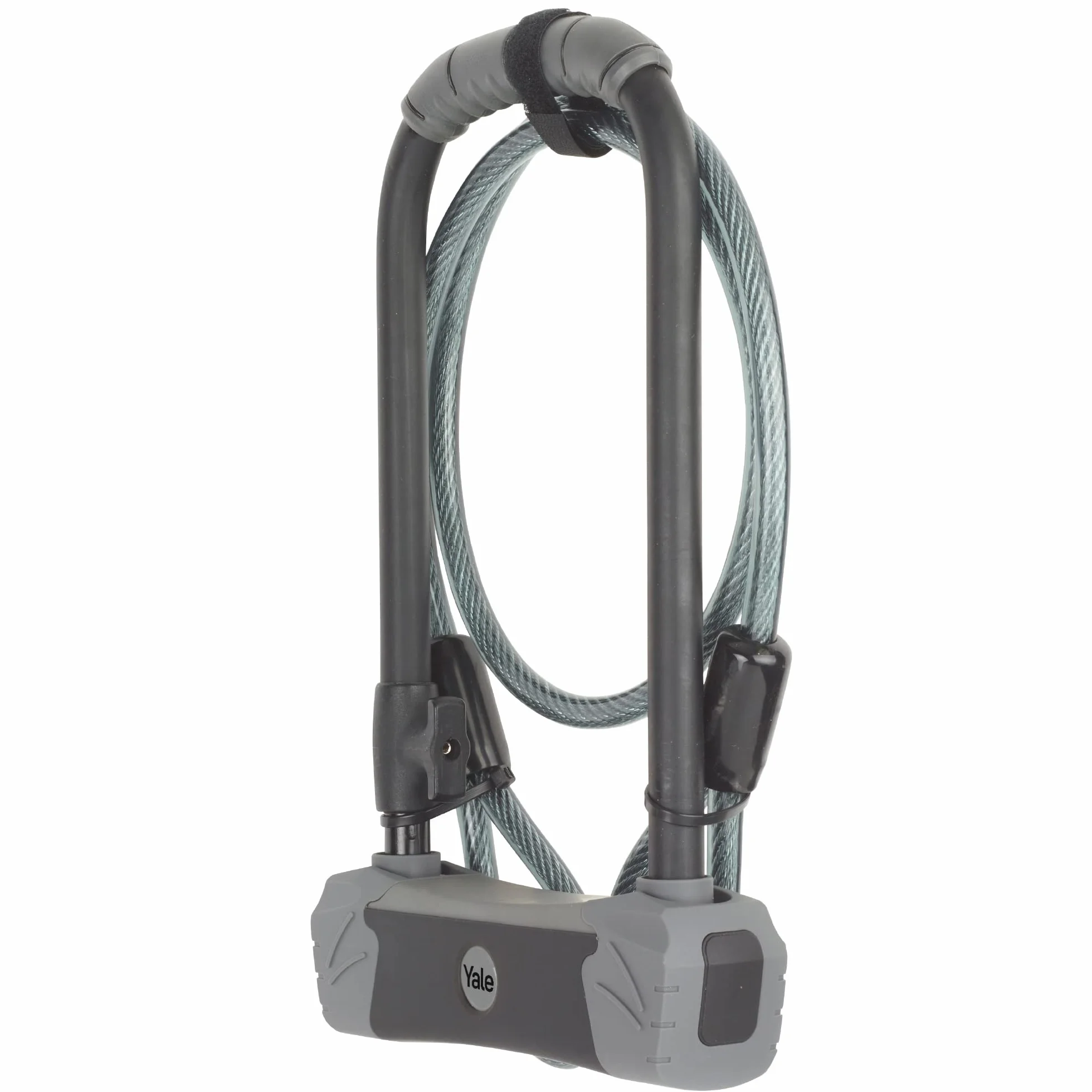 Yale YUL3C/14/230/1 Lucchetto a U 230 mm Arco Rinforzato Acciaio Ø14 mm Serratura Chiave Alta Resistenza Cavo Acciaio 1200x10 mm per Bici Moto