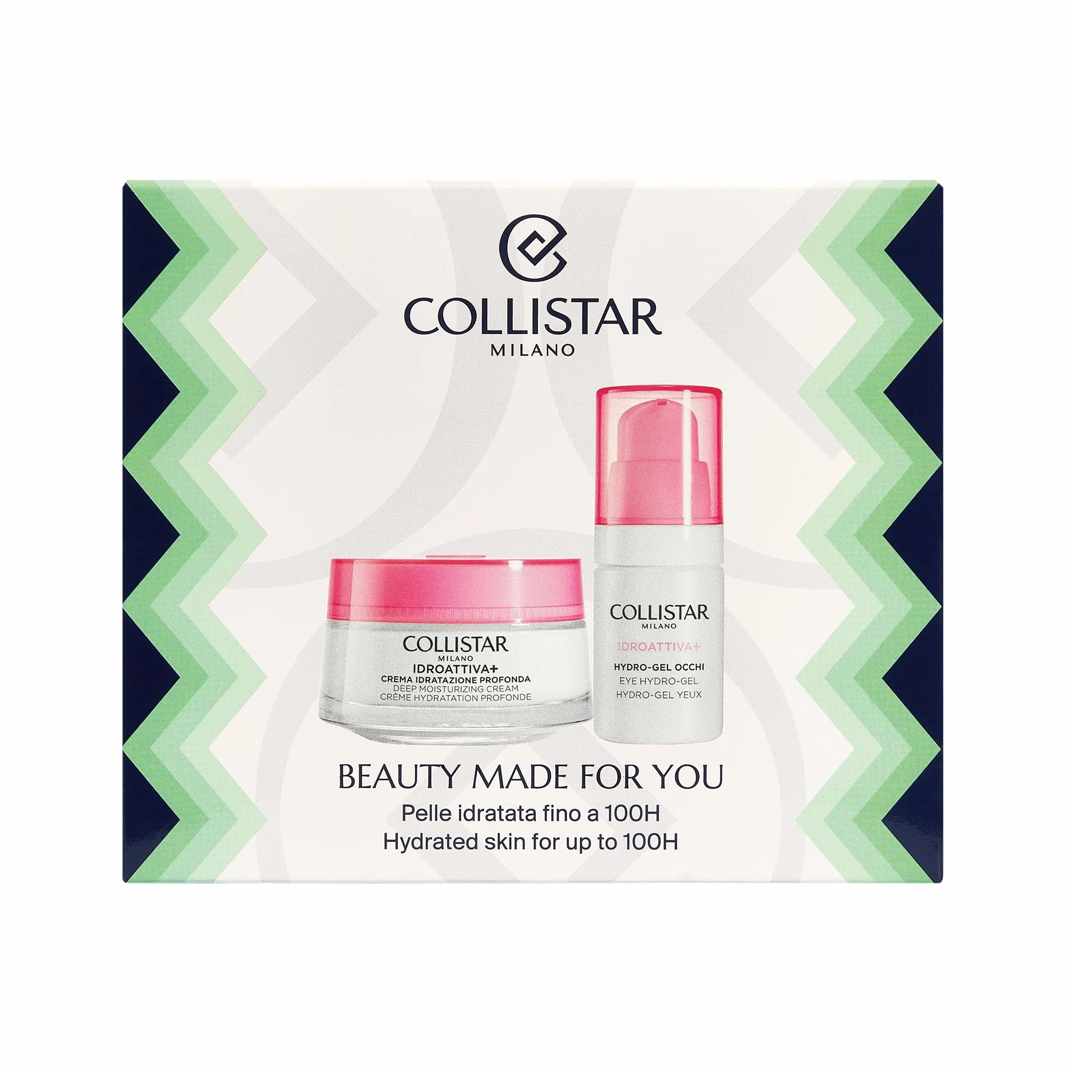 Collistar Cofanetto Regalo Donna Viso IDROATTIVA+, Crema Idratazione Profonda 50ml + Hydro-Gel Contorno Occhi 15ml, Idratazione fino a 100H, Anti-Inquinamento, 100% Vegan