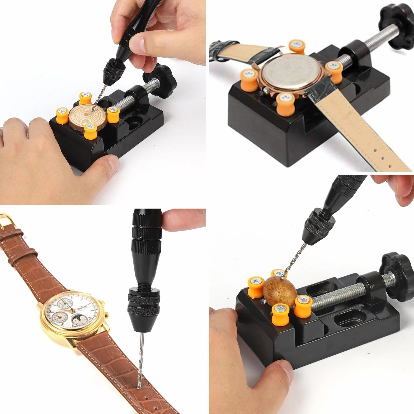 Set di trapani a mano ZWOOS, mini trapano con 25 punte elicoidali per legno