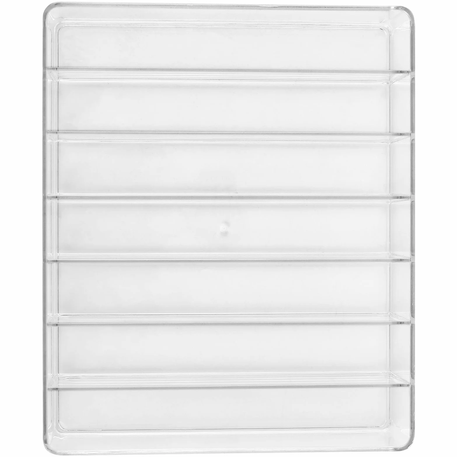 SINJEUN Confezione da 4 organizer per tavolozze in acrilico, 7 sezioni divise, organizer per ombretti, fard, rossetti, trucchi (trasparente, 19,1 x 16 x 4,6 cm)
