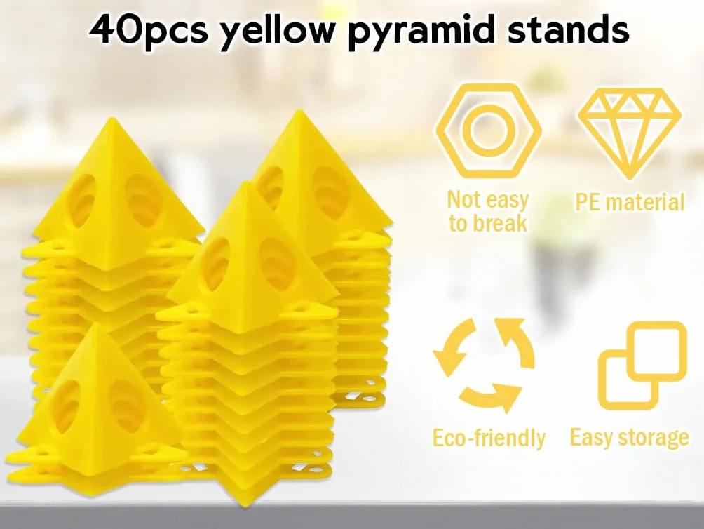 Piramide Stand 40 Pezzi Pittura Supporto Piramide Triangle Stands Giallo