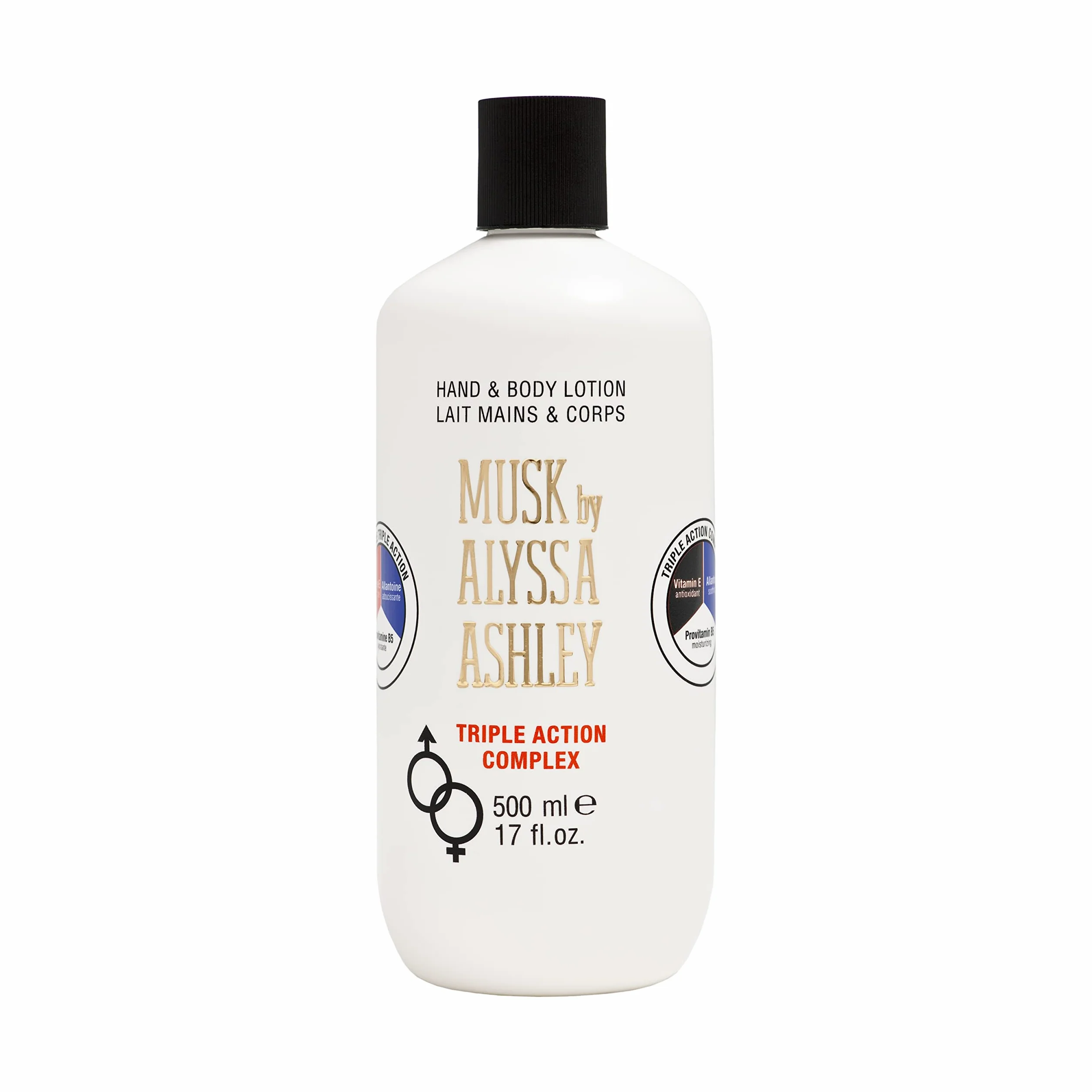 Alyssa Ashley - Crema Corpo e Mani al Muschio, Lozione Musk, Tripla Azione Idratante, Emolliente e Tonificante, Ideale per Secchezza della Pelle - 500 ml