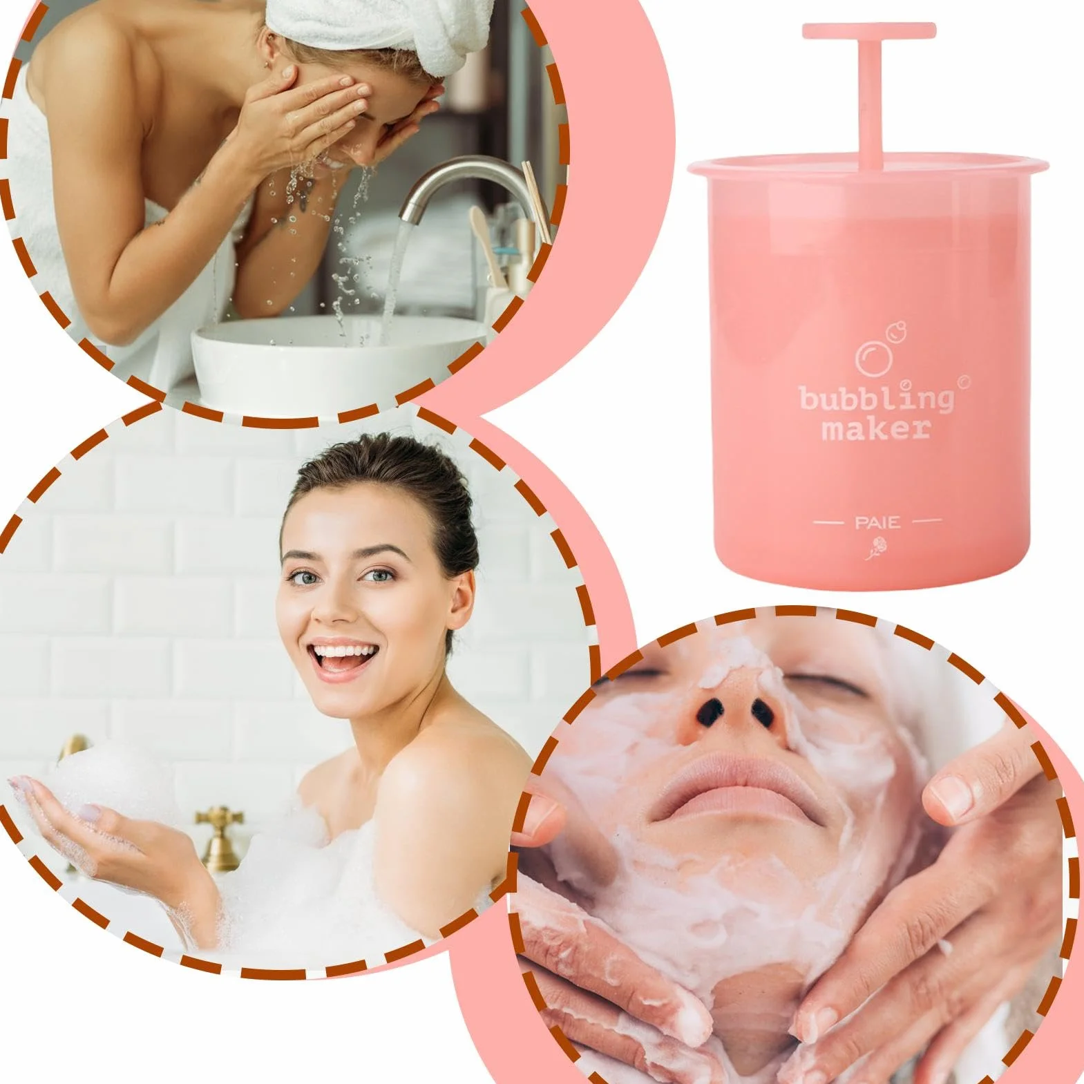 Creatore di schiuma, schiumatore di sapone - Schiuma rapida manuale per schiuma a bolle - Pompa ergonomica, strumento per la pulizia del viso per la cura della pelle, creatore di schiuma
