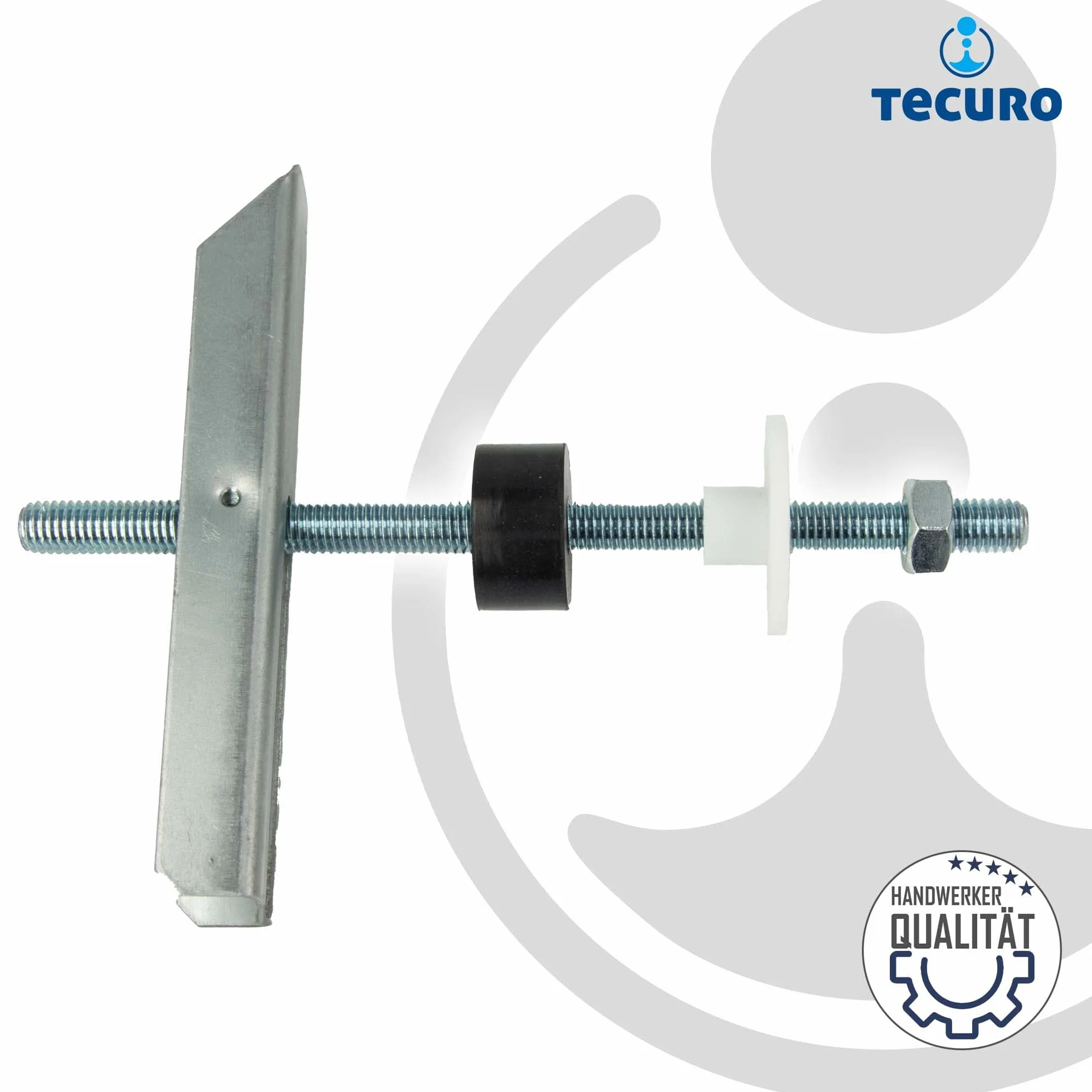 Tecuro Fissaggio per lavabo con tasselli pieghevoli a molla, asta filettata M10 x 180 mm, montaggio a parete cava