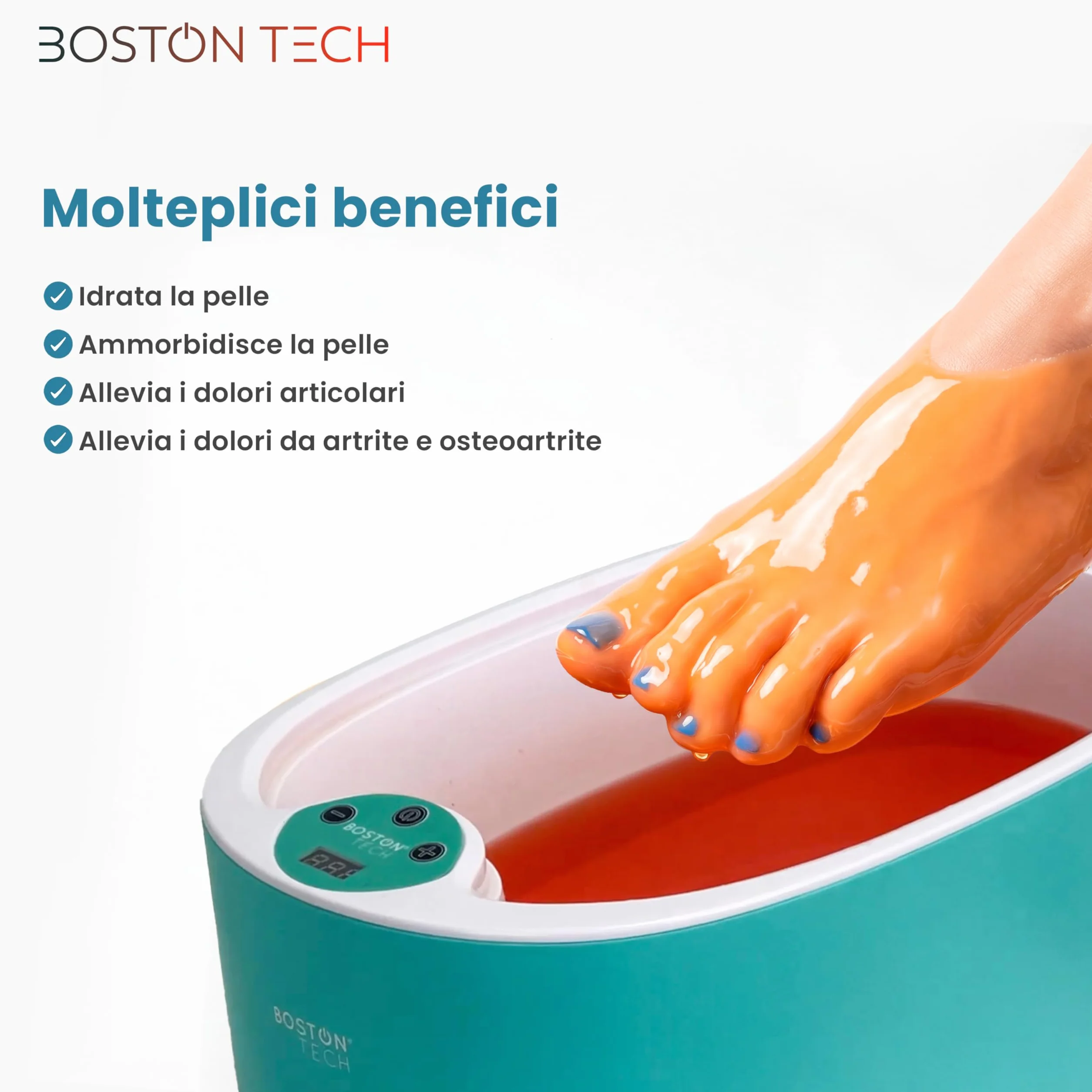 Paraffina per Mani e Piedi Boston Tech Riabilitazione Antiossidante Bagni di Paraffina Delicati e Idratanti Trattamento Professionale per Artrite Artrosi e Dolori Articolari 2 blocchix450g Arancia