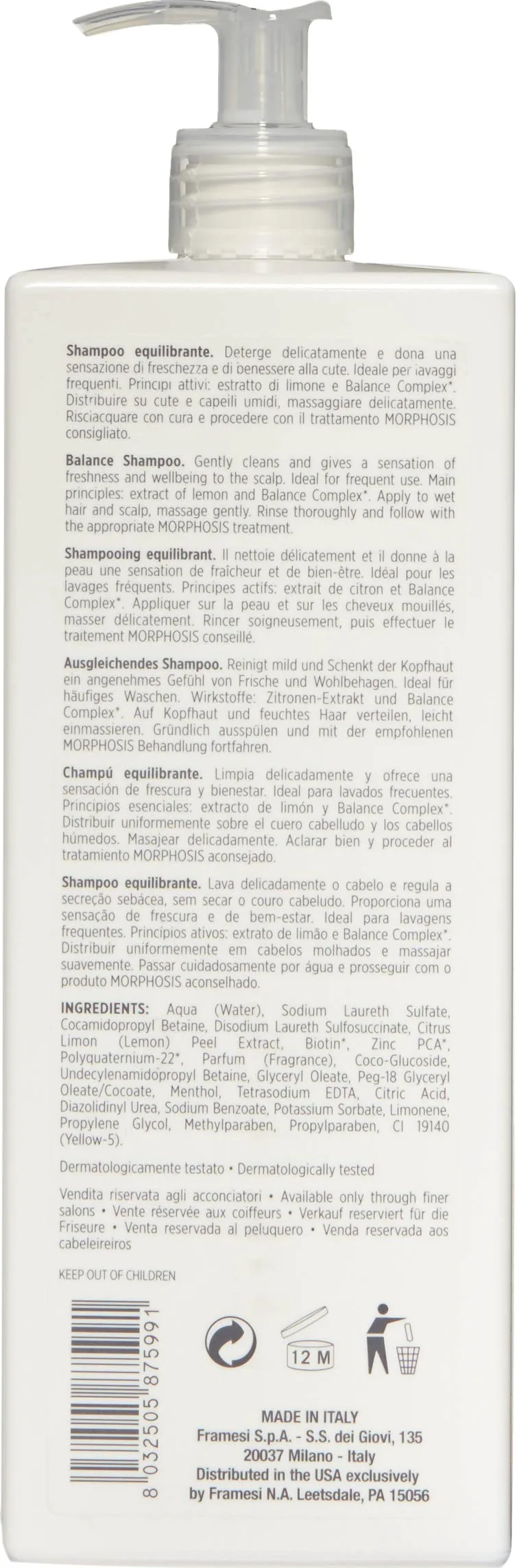 FRAMESI Morphosis Balance shampoo 1000ml