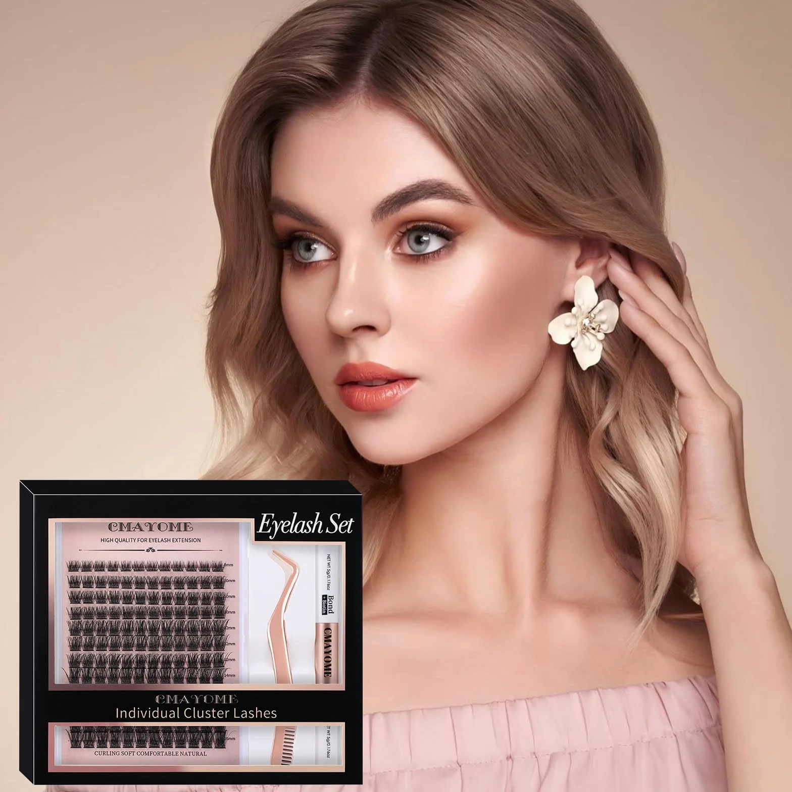 VEGCOO Kit Ciglia Extension, Ciuffetti Ciglia Finte, C Curl 8-16mm Lash Clusters Individual Eyelashes Naturali per Ragazze e Donne