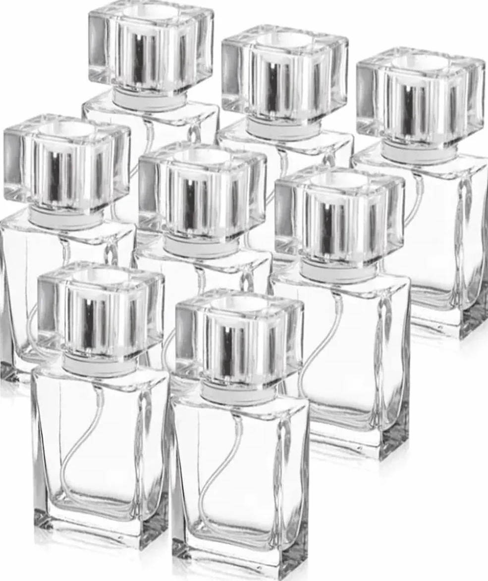 Nebulizzatore per profumi, 8 pezzi, ricaricabile, flacone per profumo, bottiglia vuota da riempire, adatto per uscire, per uso domestico, trasparente (30 ml)