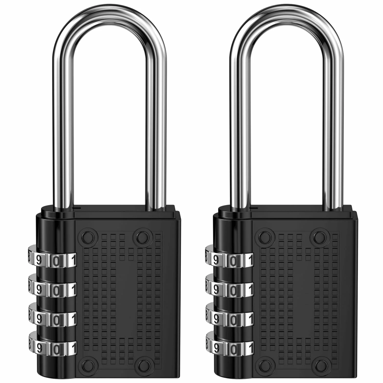 Lucchetto Armadietto 4 Cifre Combinazione Resettabile Newpop 2 Pezzi Nero