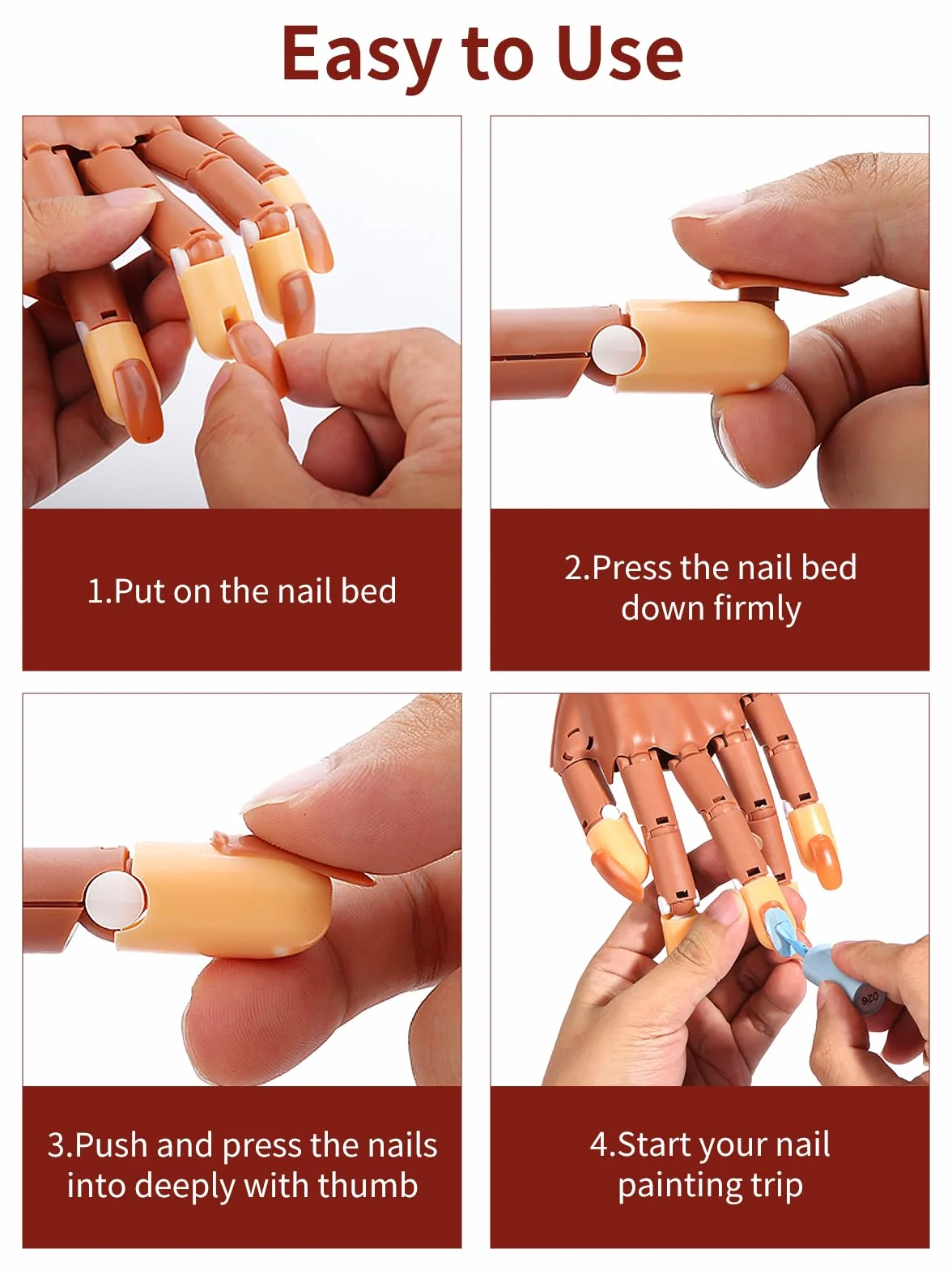 Mano Finta per Ricostruzione Unghie: Flessibile Ricostruzione Unghie con 300 Pezzi Tips per Principianti - Rimovibile per Salone Casa Manicure