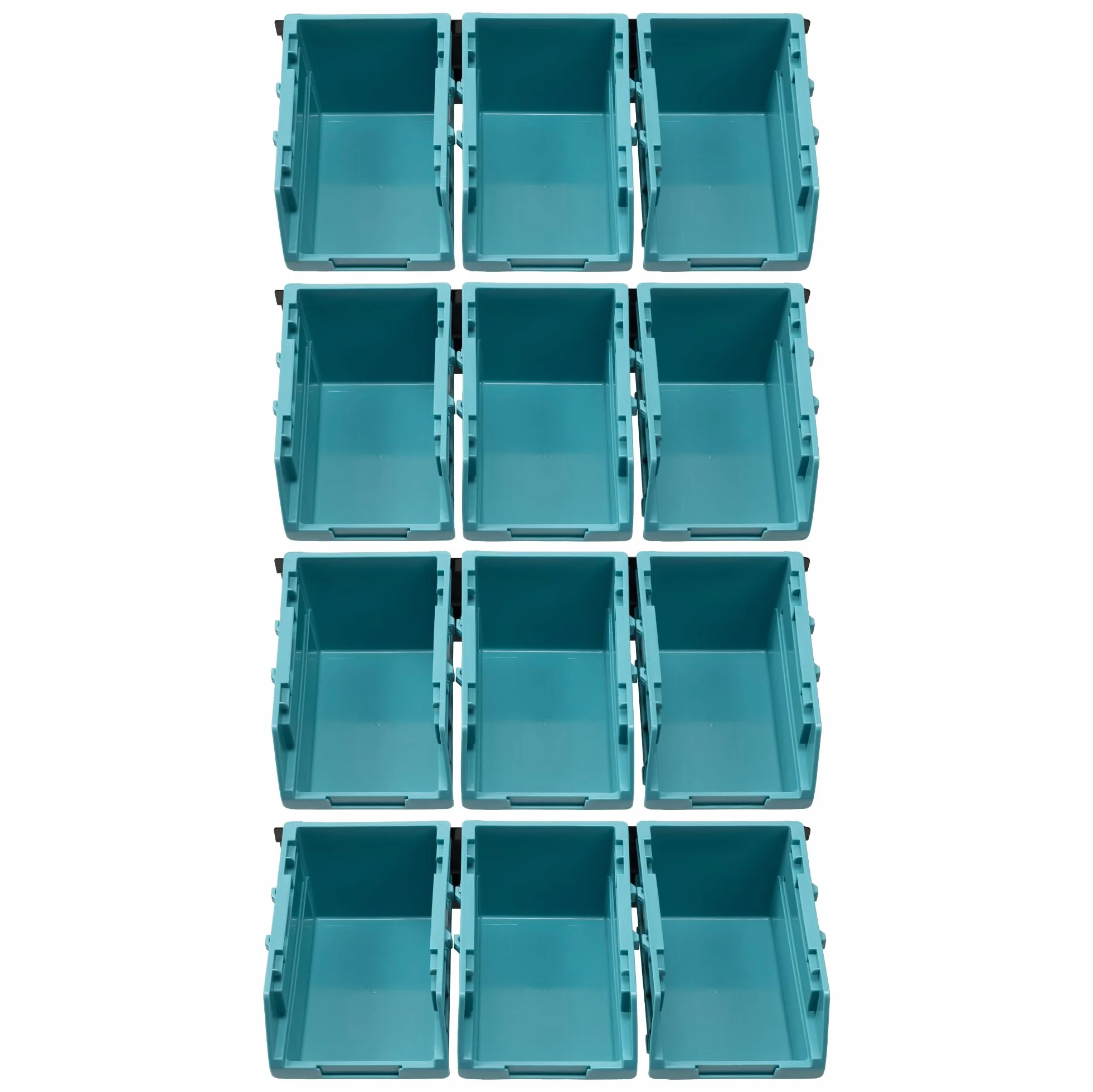 Navaris Contenitori Impilabili e Pannello Porta Attrezzi da Parete - Set di 12 Organizer Portautensili e 4 Binario