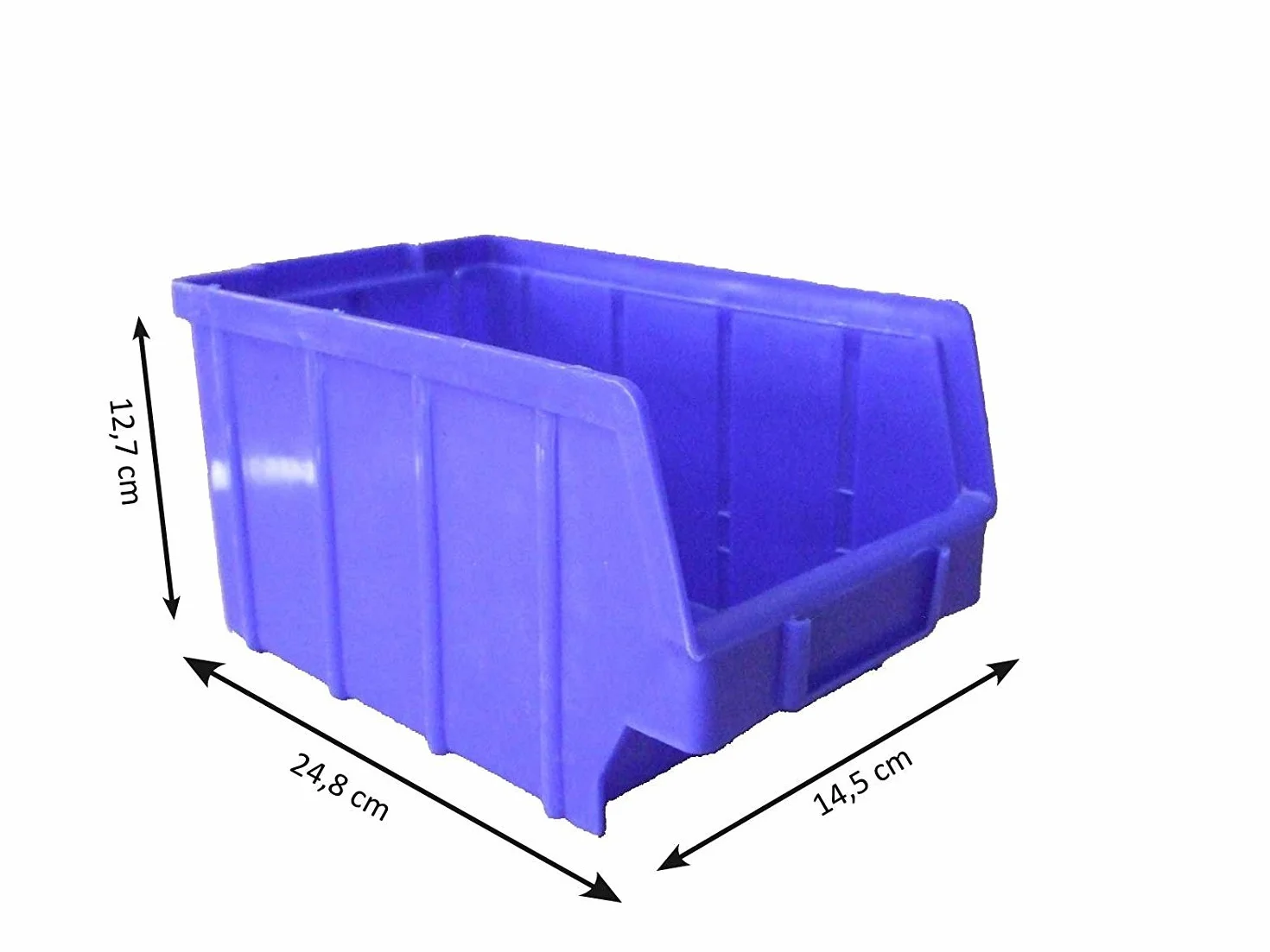 Pugilato Box Impilabili 3 Pezzi Blu 145x248x127 mm Scaffale