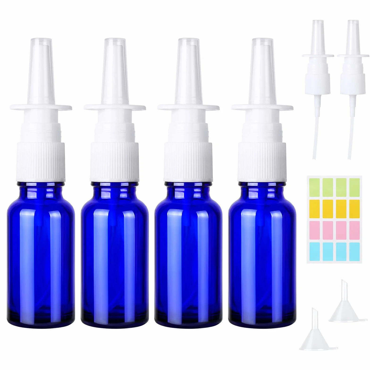4 Pezzi Bottiglia Spray Nasale, 30ml Flaconi Spray Nasale, Riutilizzabile Spruzzatori Nasali Vuoti, Fine Vetro Nebulizzatore Spray per Profumi, Oli Essenziali, Soluzione Salina