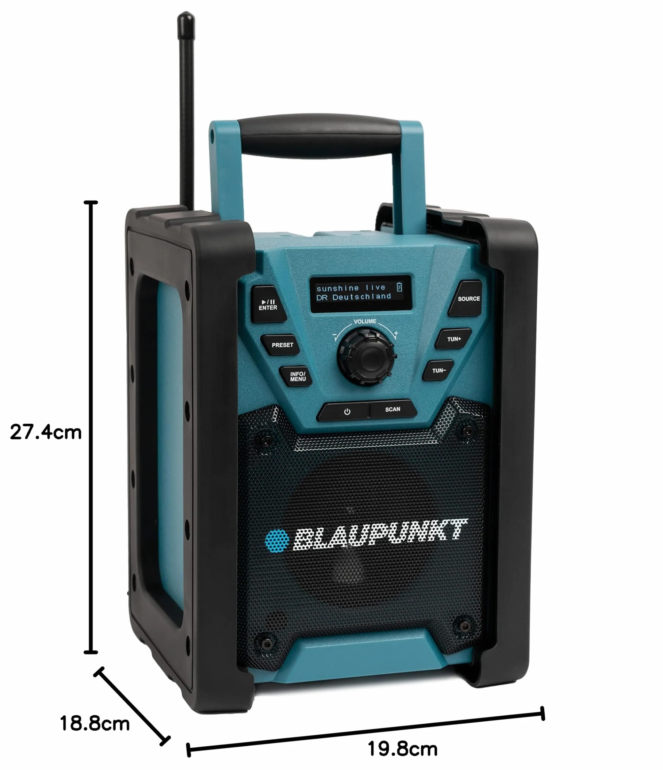 Blaupunkt BSR 200 Radio da cantiere portatile Bluetooth IPX5 5W AUX-IN