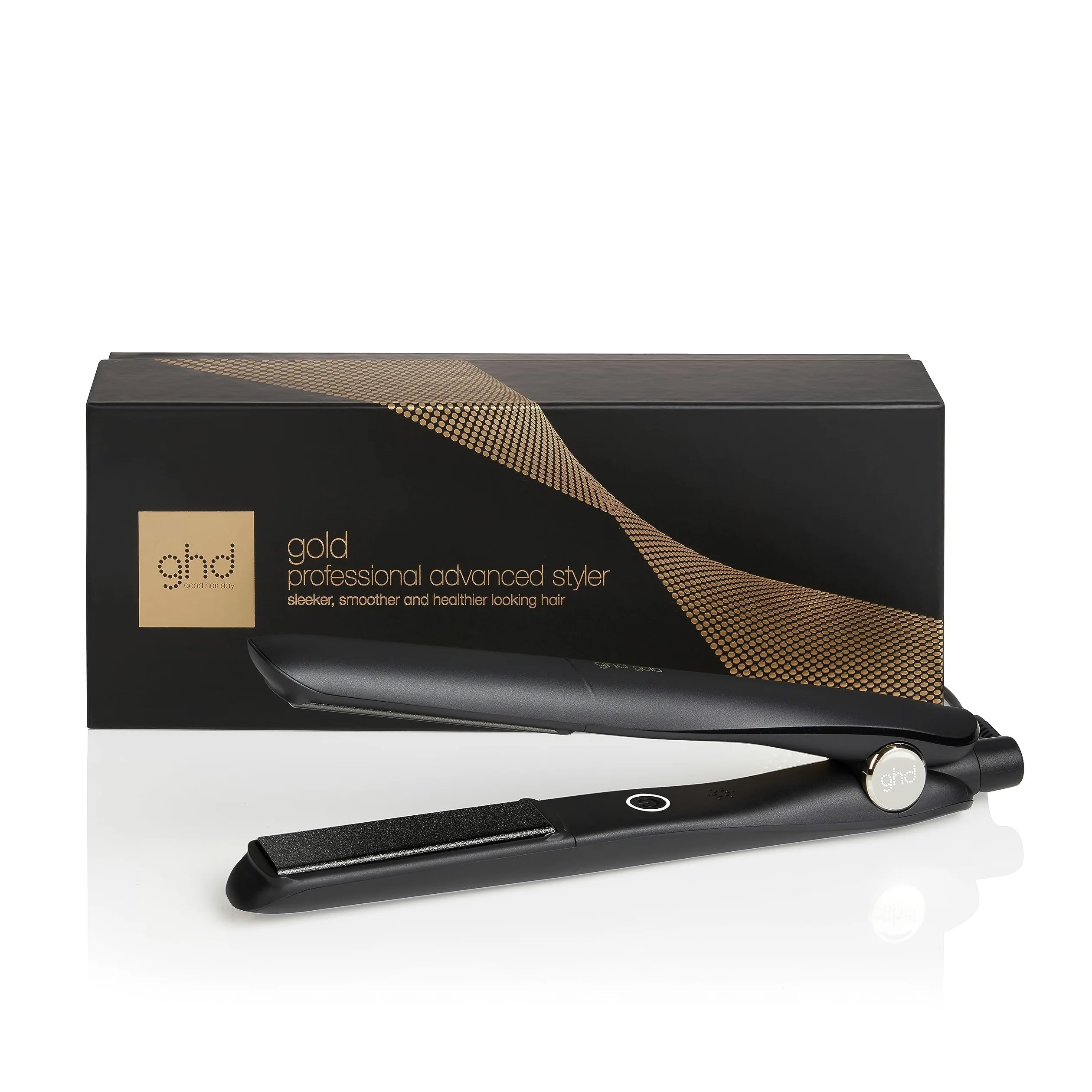 ghd Gold, Piastra Capelli Professionale per Piega Liscia e Mossa, Styler con Tecnologia Dual-Zone e Sensori Termici, Finish Morbido e Lucente da Salone, Cavo Girevole di 2.7 m | 65% più Luminosità, Tecnologia Dual-Zone con Sensori Termici per un Calore Co
