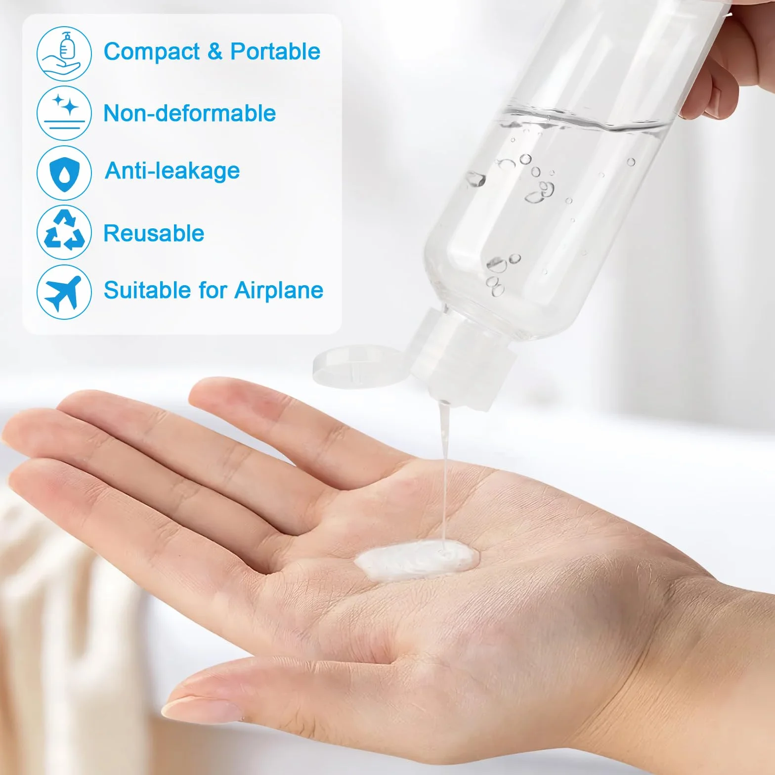 Coicok 11 Pezzi Flaconi da Viaggio 100 ml, Viaggio Accessori Utili con 3 Piccoli Imbuti, Trasparente Bottiglie da Viaggio con Etichette e Spazzola Pulita, Contenitori da Viaggioper per Liquide Shampoo