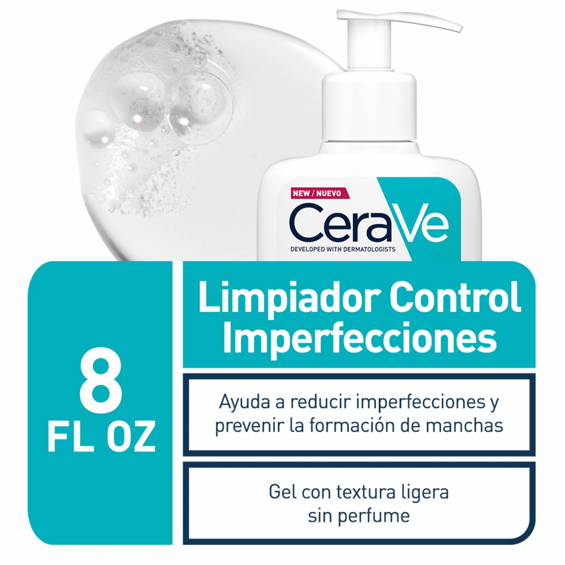 CeraVe Detergente Controllo Imperfezioni, Per Pelle Grassa con Tendenza Acneica, Azione Purificante, Imperfezioni Ridotte, Con Acido Salicilico e Argilla Purificante, 473 ml