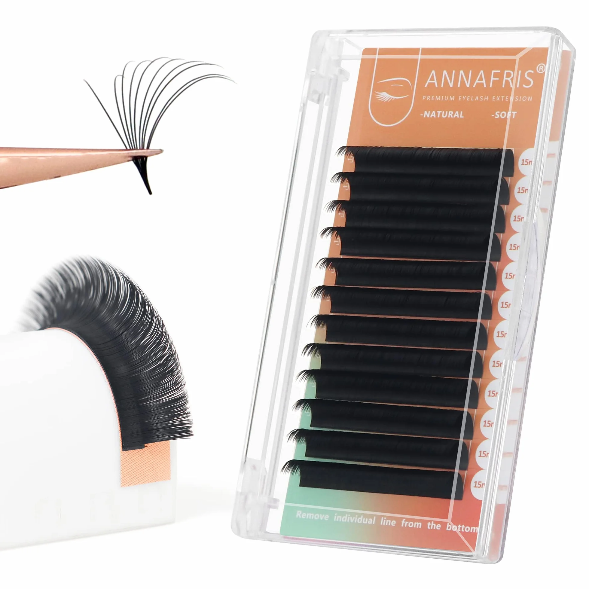 Volume estensione delle ciglia A Ventaglio Automatiche 0.07 C Curl 8-15mm Mix Easy Fan Lashes Automatic Blooming extension ciglia finte (8-15mm Mix, 0.07 C)