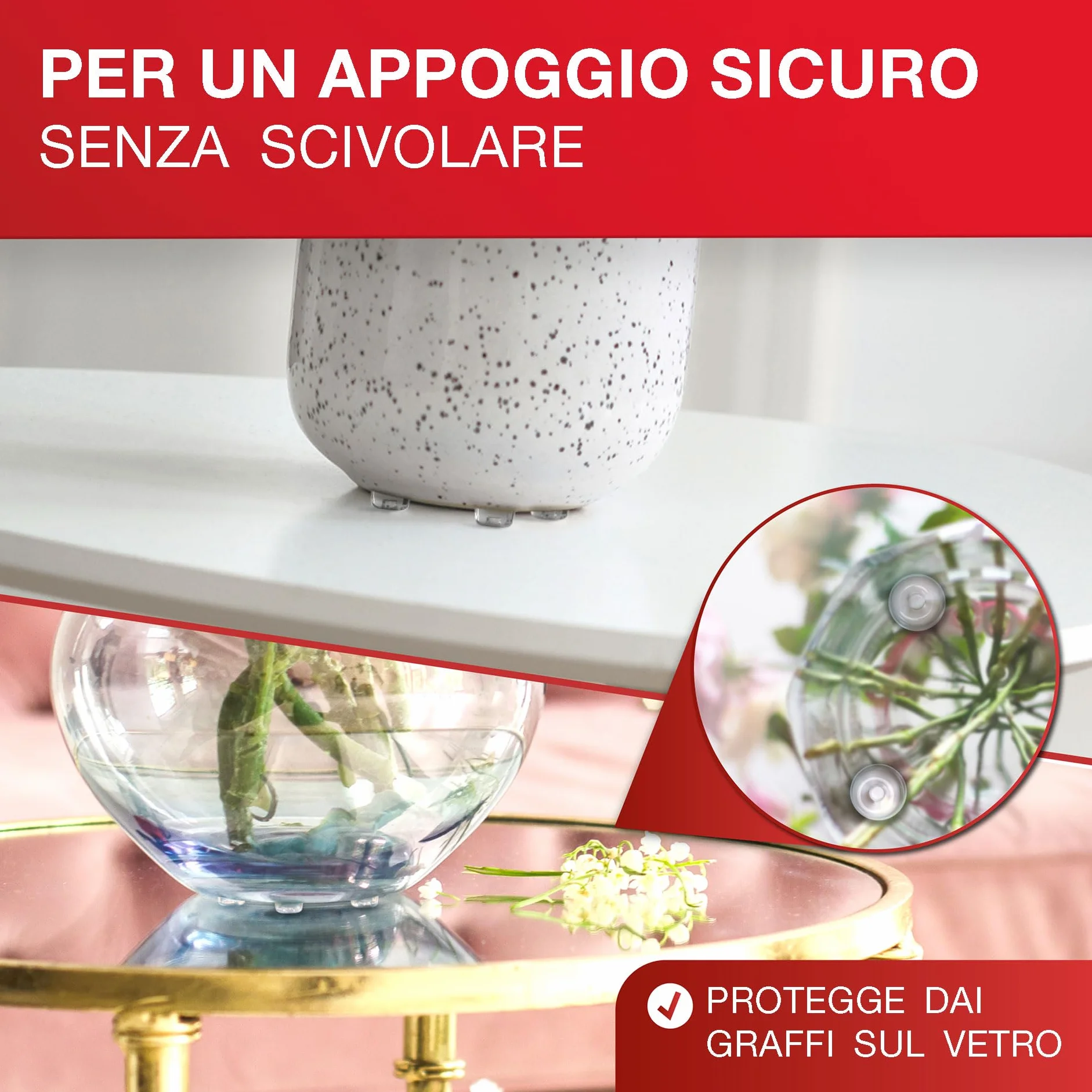 LouMaxx Gommini Paracolpi Piedini Trasparenti Ø 22mm Autoadesivi Set 12