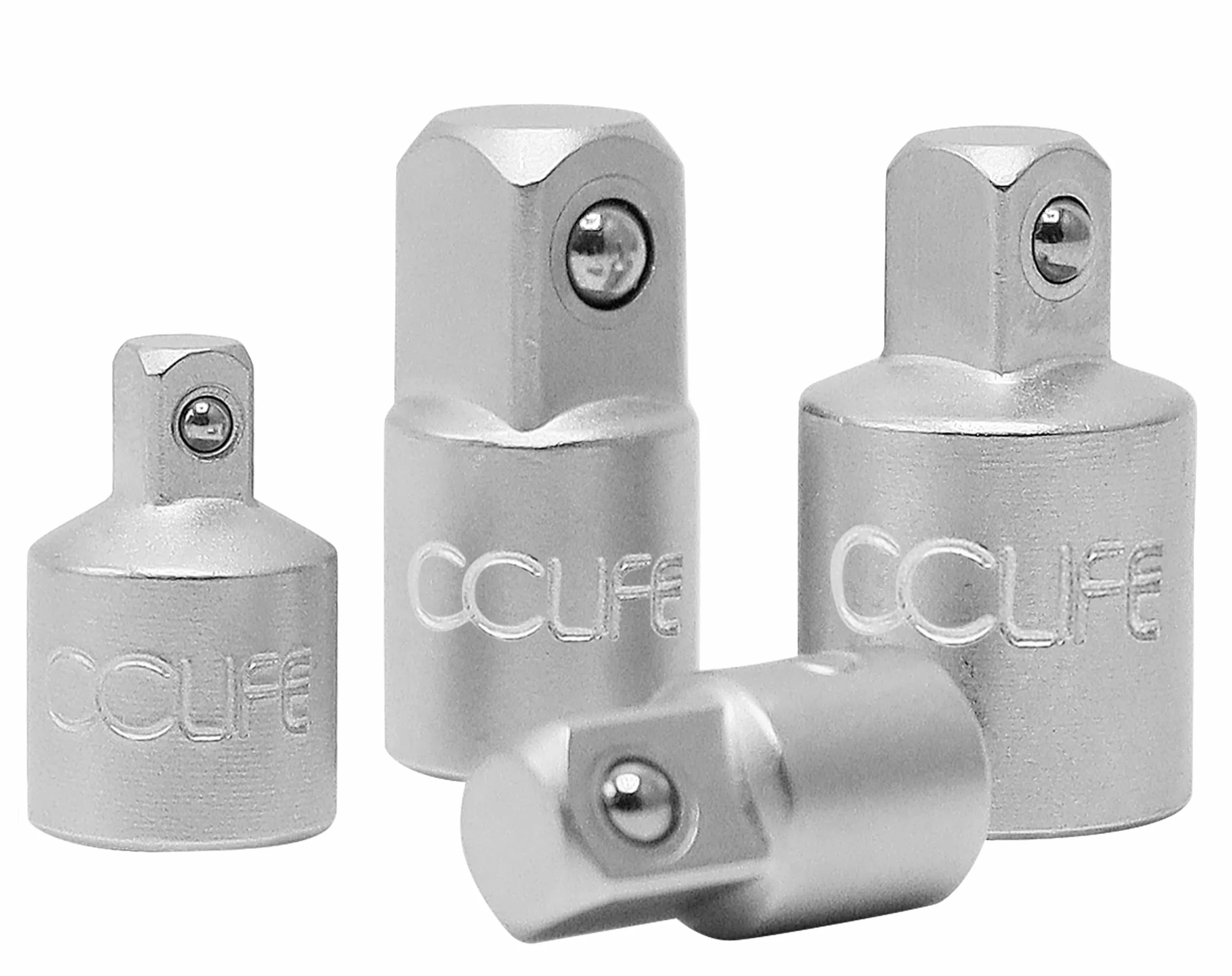 CCLIFE Set di Adattatori per Bussole 1/2" 3/8" 1/4" per Chiavi a Cricchetto o Dinamometrica 4 Pezzi