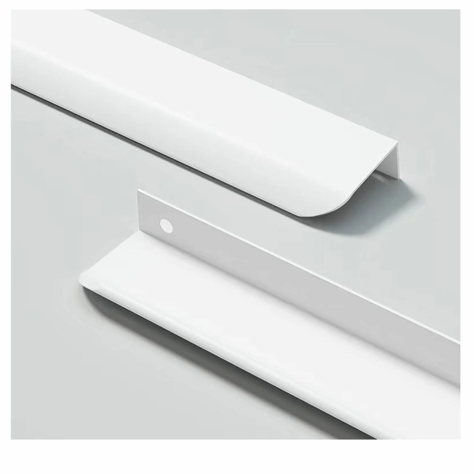 Maniglie per mobili invisibili 8 cm Bianco 4 pezzi con bordo arrotondato