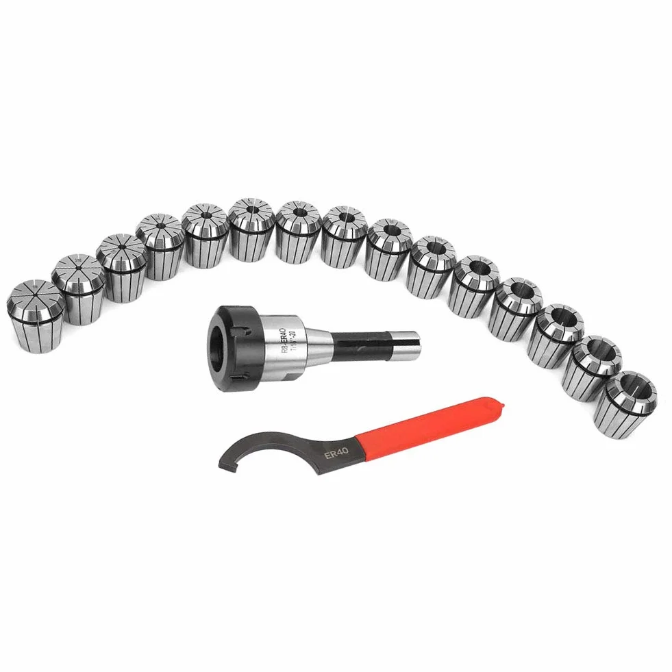 R8 ER40 Collet Chuck Set 15 Pezzi Alta Forza di Serraggio Precisione