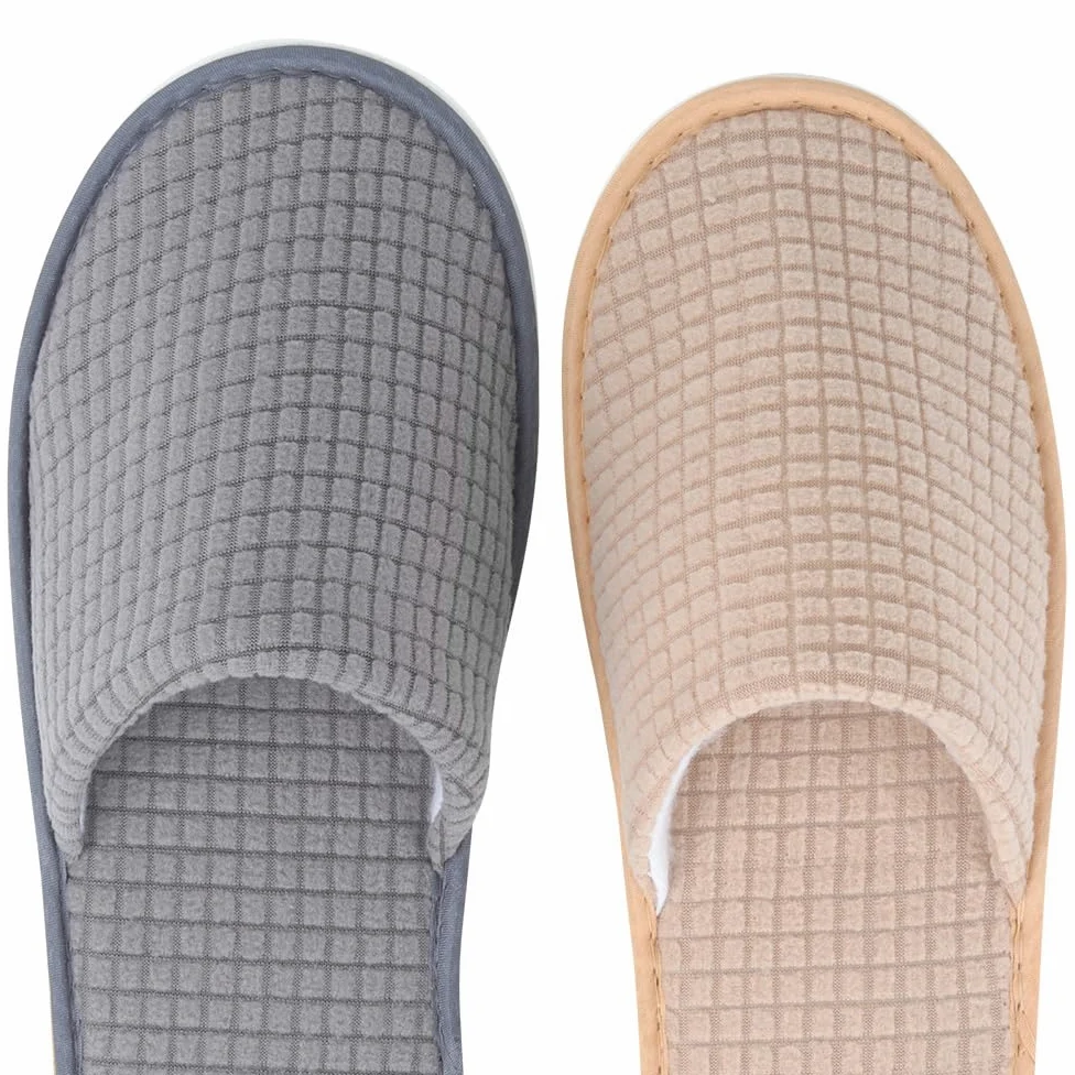 Yeios Pantofole da hotel e spa con punta chiusa, per adulti, 20 paia per uomini e donne, beige e grigio, beige, grigio (beige e grigio), medium, Beige Grigio Beige And Gray, Medium