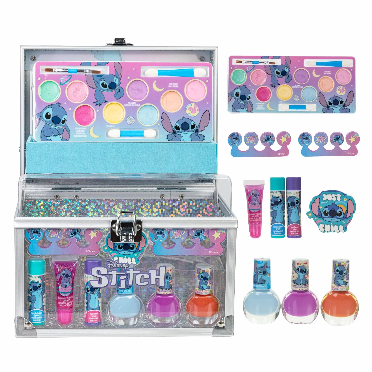 Stitch Set Trucco Bambine Gloss e Smalto con Beauty Case