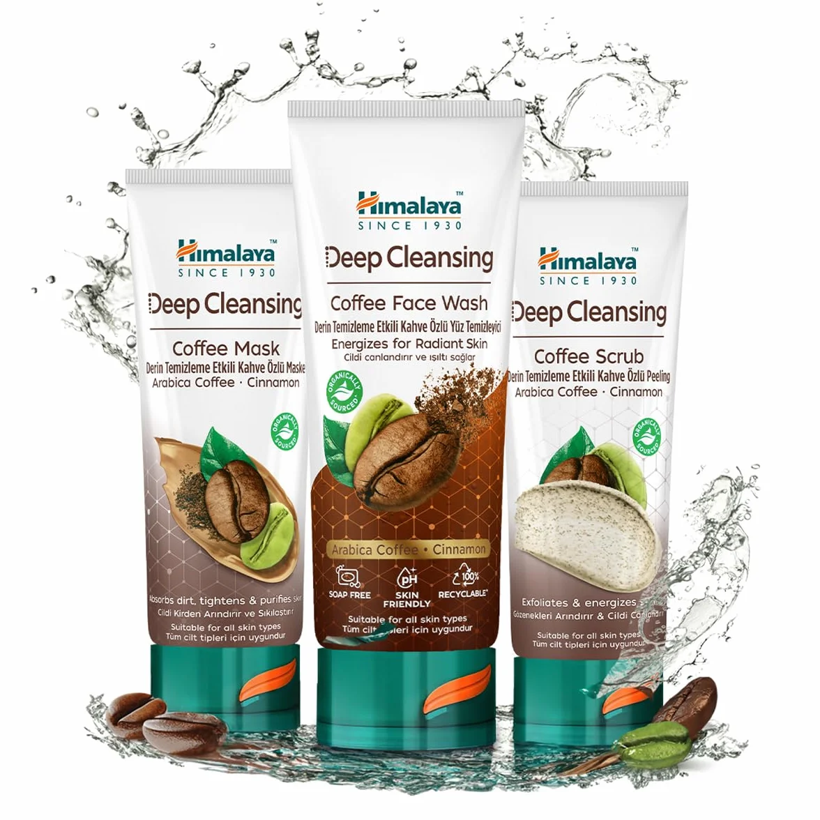 Himalaya Deep Cleansing Coffee Face Wash, ricco di polifenoli per la cura quotidiana | aspetto fresco e privo di olii | aiuta a migliorare la struttura della pelle, 100ml