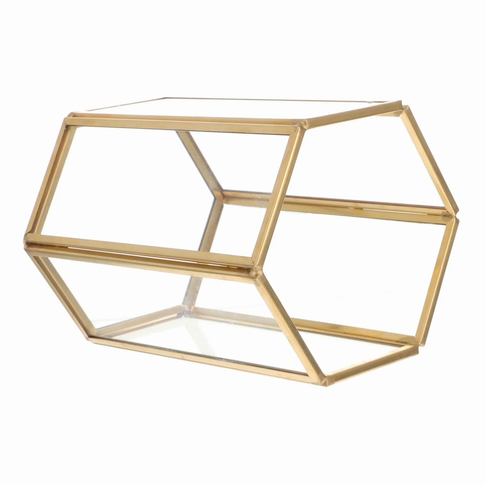 Porta Pennelli Grande Capacità Materiale Spesso e Finitura Raffinata in Vetro e Rame Color Oro Organizzatore Cosmetico per Trucco per Scrivania e Casa