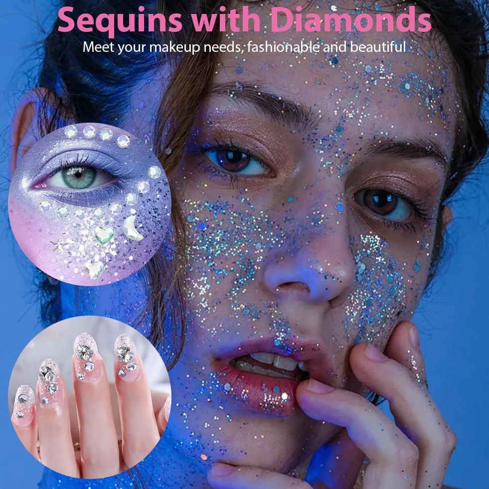 Fluorescente Paillettes, 12 Colori Gel Glitter per Corpo, Fluoreszierendes Glitzer, Brillantini Make Up Gel per Corpo, Labbra, Trucco, Mascherata, Halloween, Natale, Musicali Feste