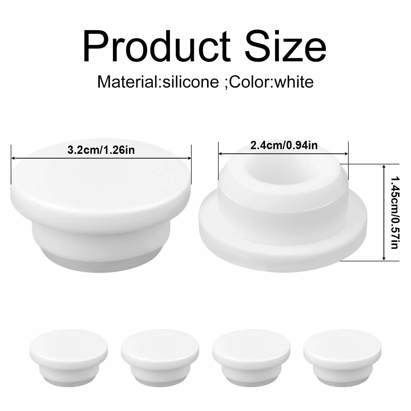 Gosknor 4pz Tappo Troppo Pieno Lavandino Silicone, Coperchio Gomma Rotonda Cucina Bagno