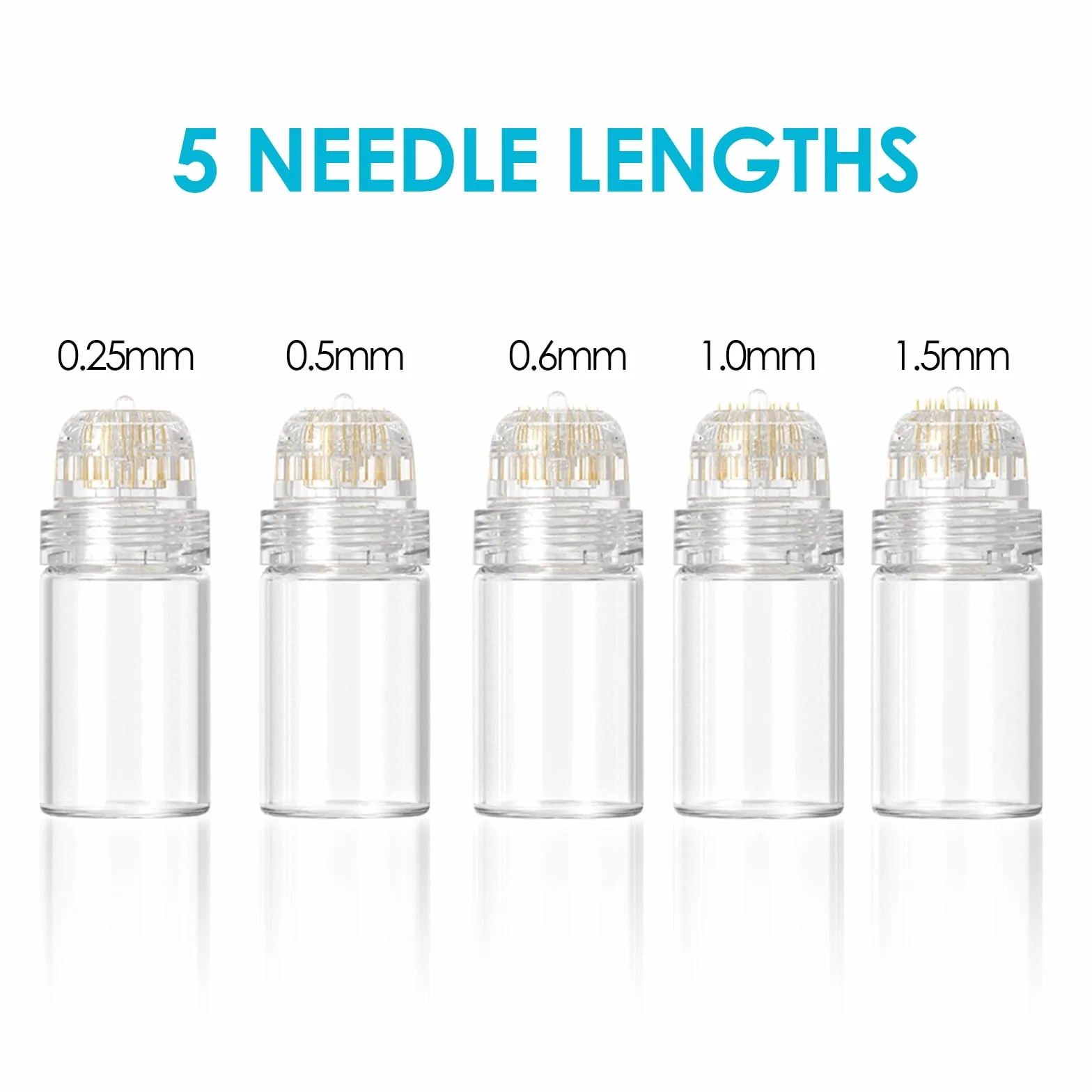 Derma Stamp Hydra Needle 20, Microneedling Titanio 20 Pin Lunghezza 0.5mm, Bottiglia Applicatrice di Siero Riutilizzabile per Cura della Pelle & Stimolazione della Crescita di Capelli Barba