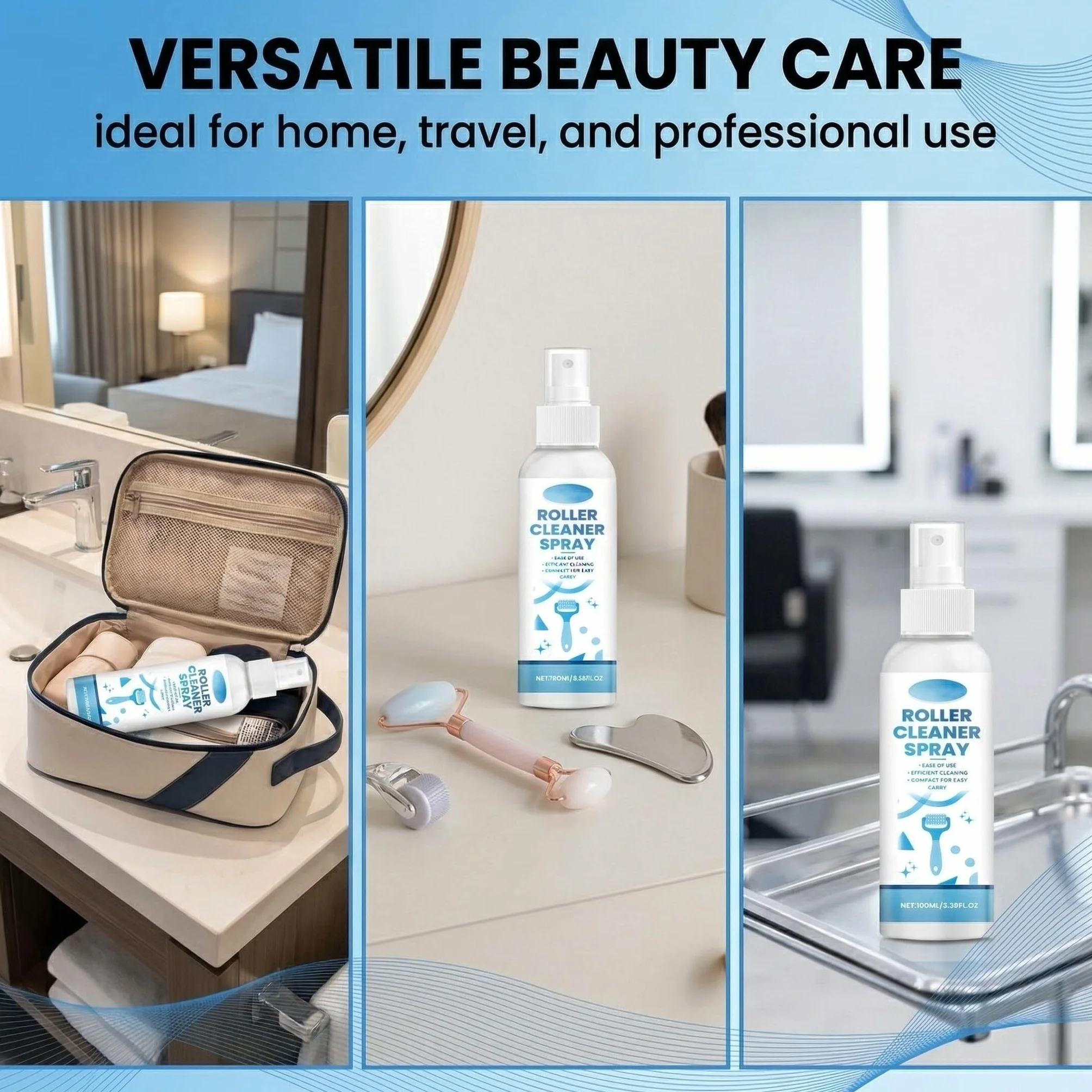 100ml Microneedling Viso Roller Cleaner Derma Roller Cleaner Spray Roller Cleaners, Adatto per Rulli, Microaghi, Derma Stamp