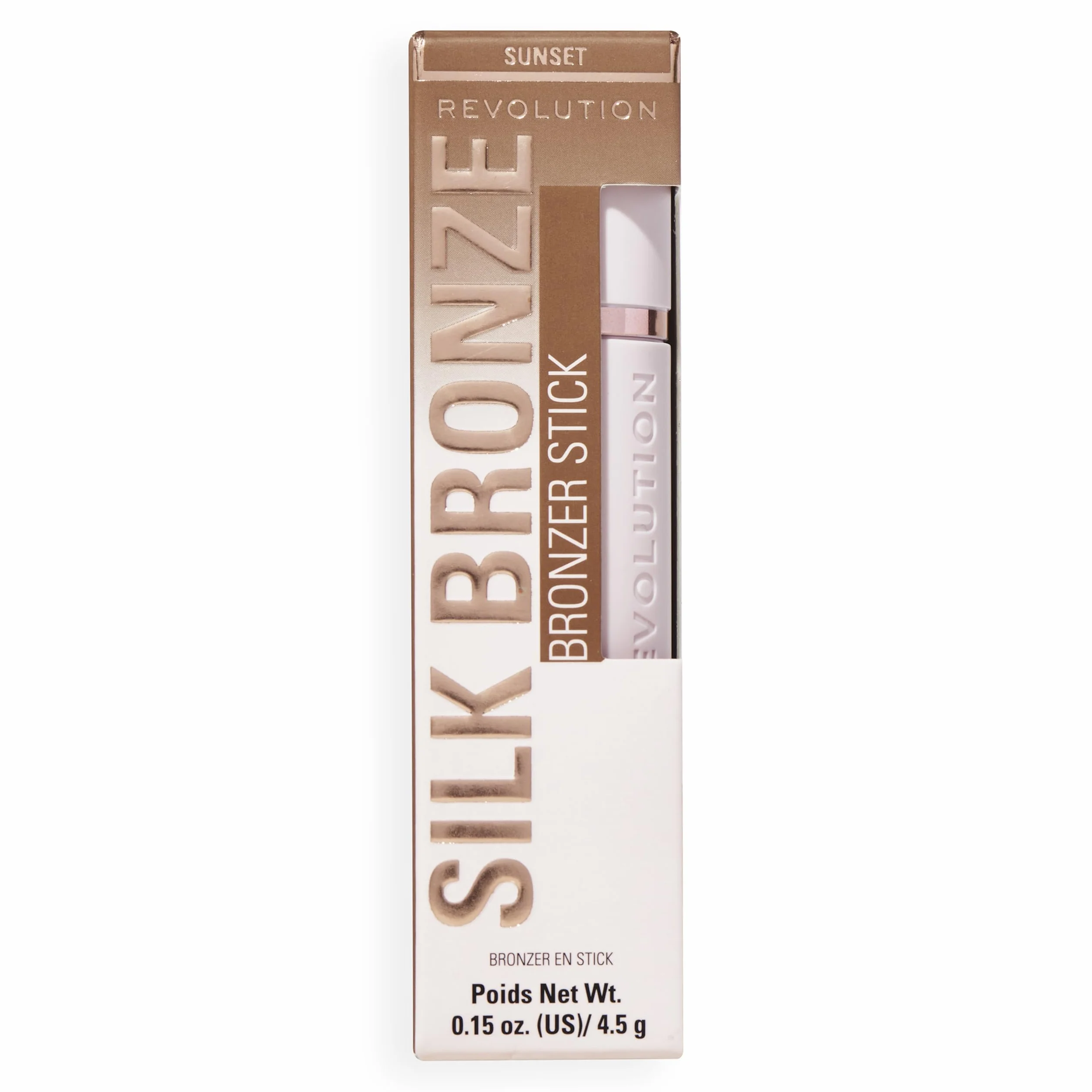 Revolution, Skin Silk Bronzer Stick, Colore Modulabile per Guance, Occhi e Labbra, Formula Crema-Polvere, Vegan & Cruelty-Free, Medium Sunset, 4.5g