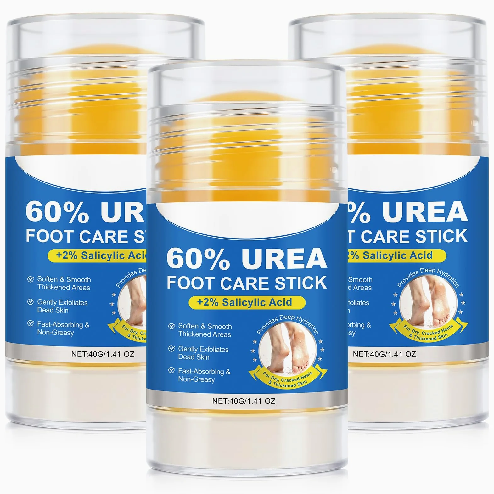 Urea - Stick per la cura dei piedi, 40 g, idratazione intensiva per talloni secchi e screpolati, rimuove calli, crema per piedi morbidi e curati (3)