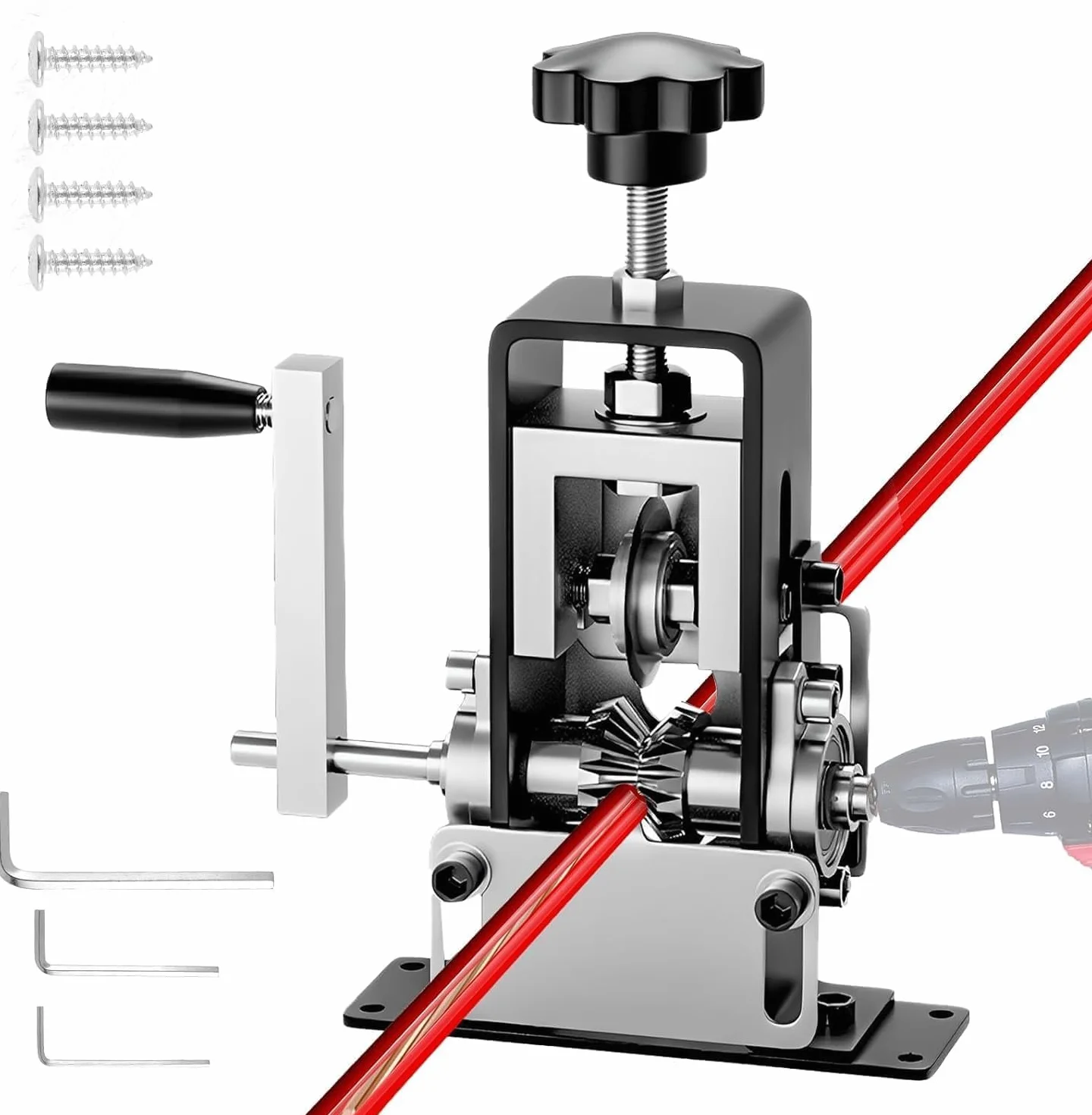 Pinza Spelafili Elettricista Alimentata a Manovella o Trapano per Cavo in Rame 1-25 mm