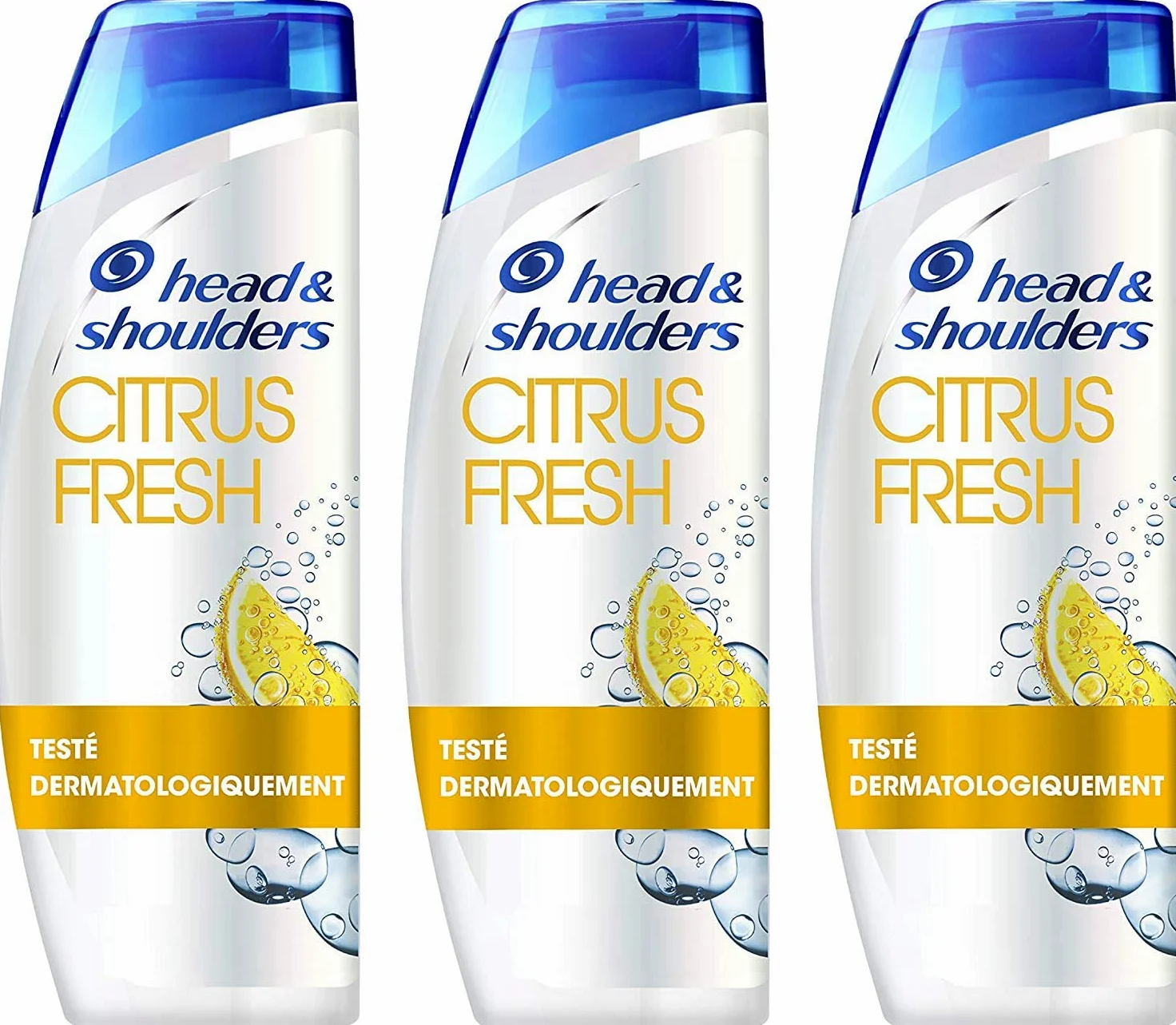 Head & Shoulders, Citrus Fresh Shampoo antiforfora, protezione a lunga durata dal prurito, per capelli grassi, profumi di agrumi, confezione da 3 x 500 ml