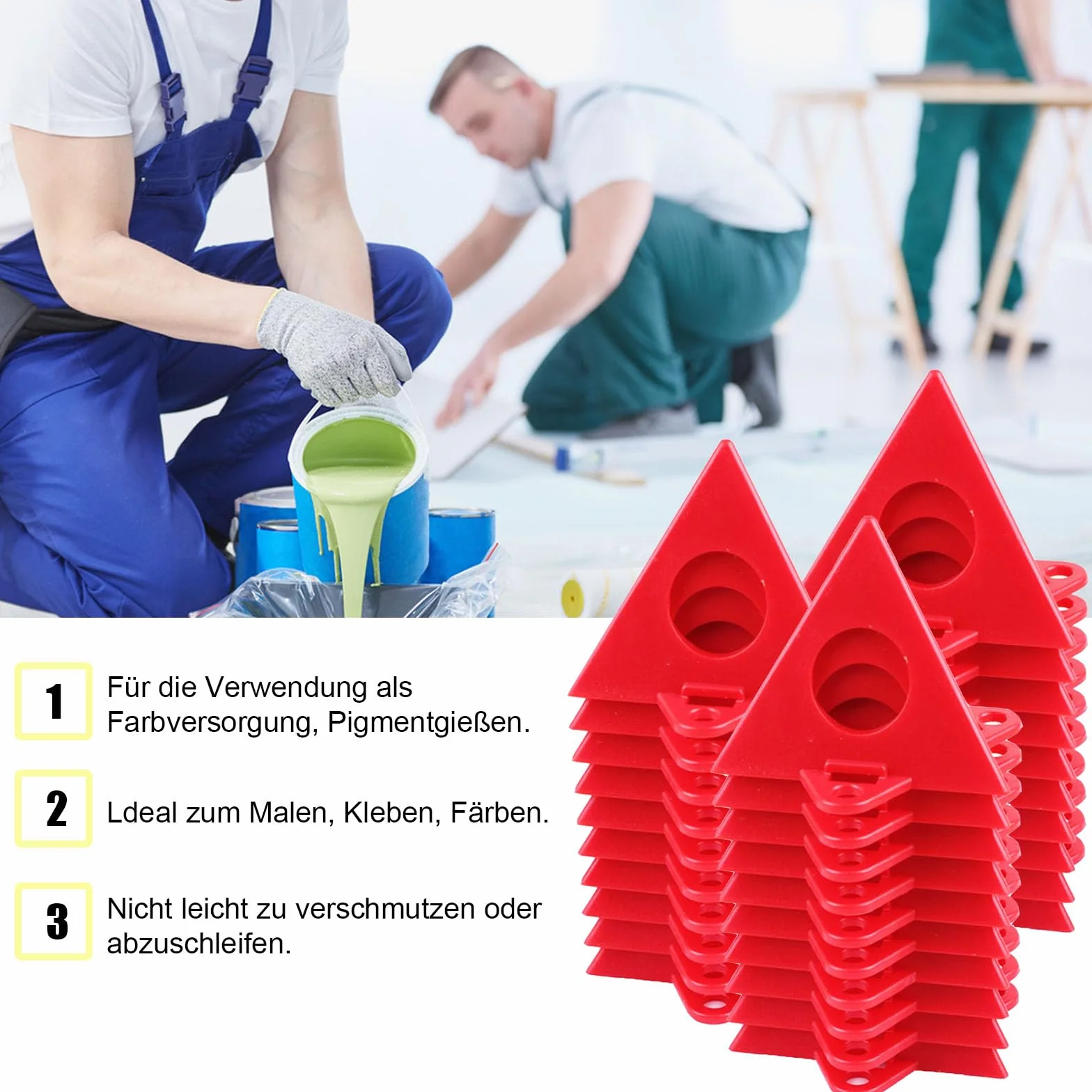 Supporti a Piramide 30 Pezzi Plastica Rosso per Verniciatura, Mini Cono Stand Set Artigianato