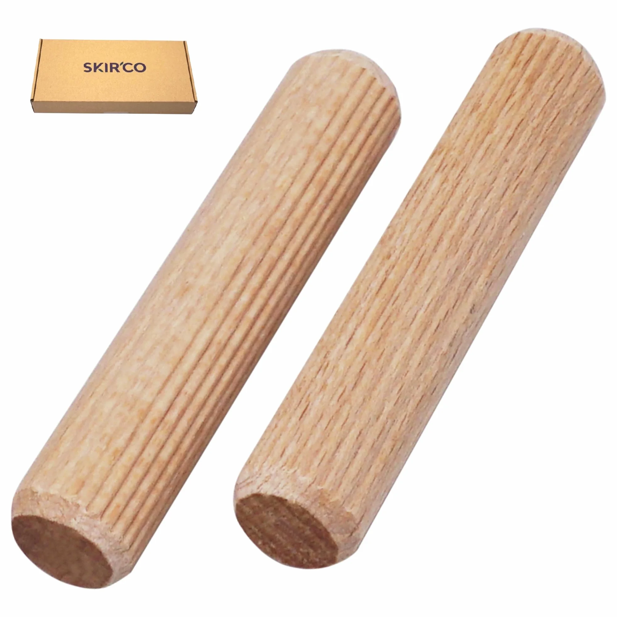 SKIR'CO Tasselli in Legno 16 x 75 mm, Tappi Scanalati per Mobili, 25 Pezzi