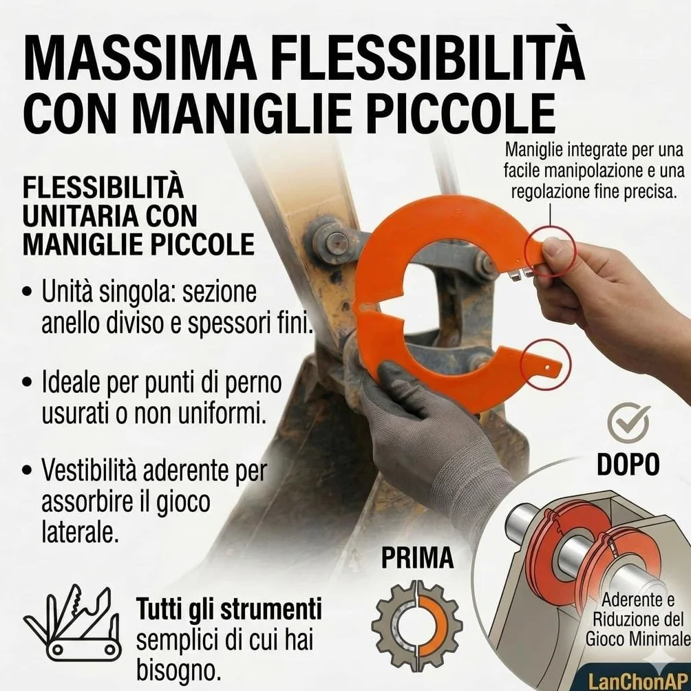 Kit di Spessori per Perni Benna Escavatore Zero-Gioco 50 mm 3 mm Compatibile JCB Kubota CAT Komatsu Volvo Confezione da 10