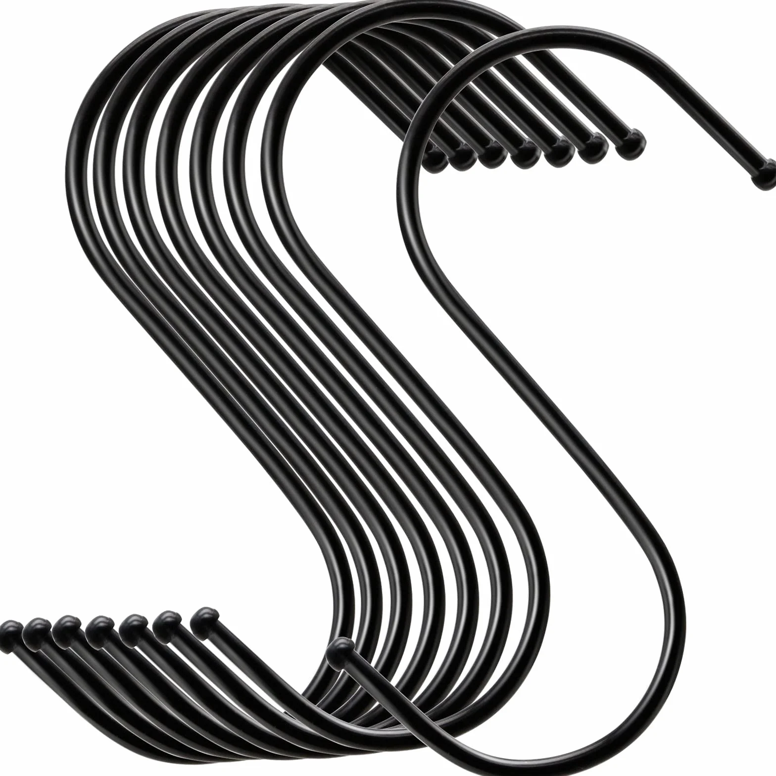 Ganci Pesanti a S 125mm Nero 20 Pezzi per Cucina Bagno