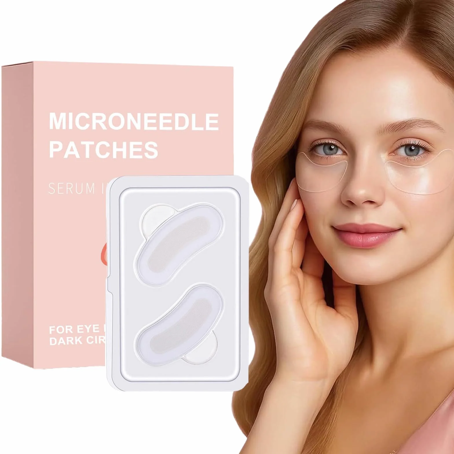4 Paia di Patch Occhi Microneedling con Acido Ialuronico, Riduce le Rughe, Contro Occhiaie e Borse, Cura Intensiva degli Occhi